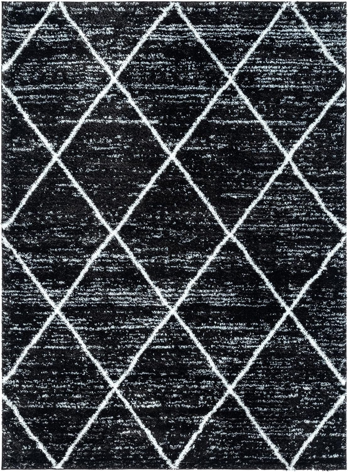 HR Luxurious Moroccan Diamond Shag Rug | Plush 1-Inch-High Pile Soft & Durable Area Rug #26222