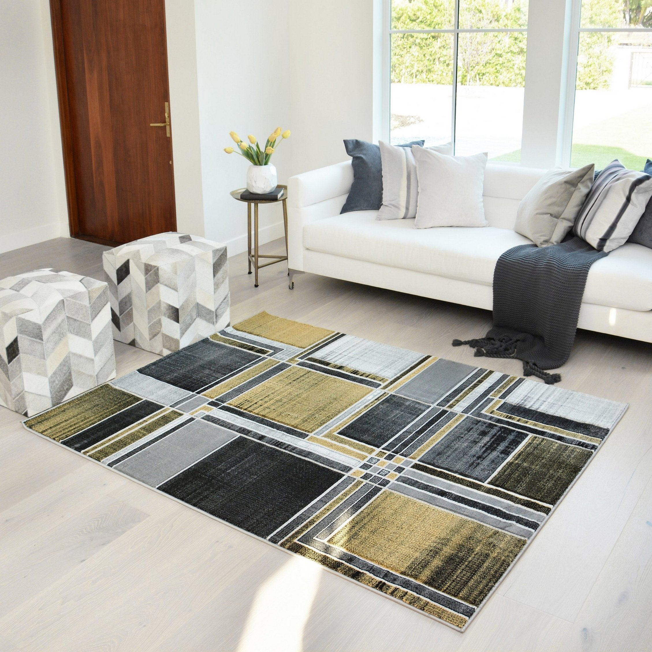 Modern Cubism Area Rug – Hand Carved and Stylish