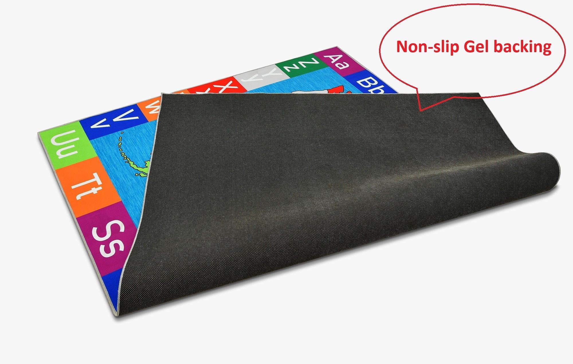 HR Premium Non-Slip USA Alphabet Area Rug