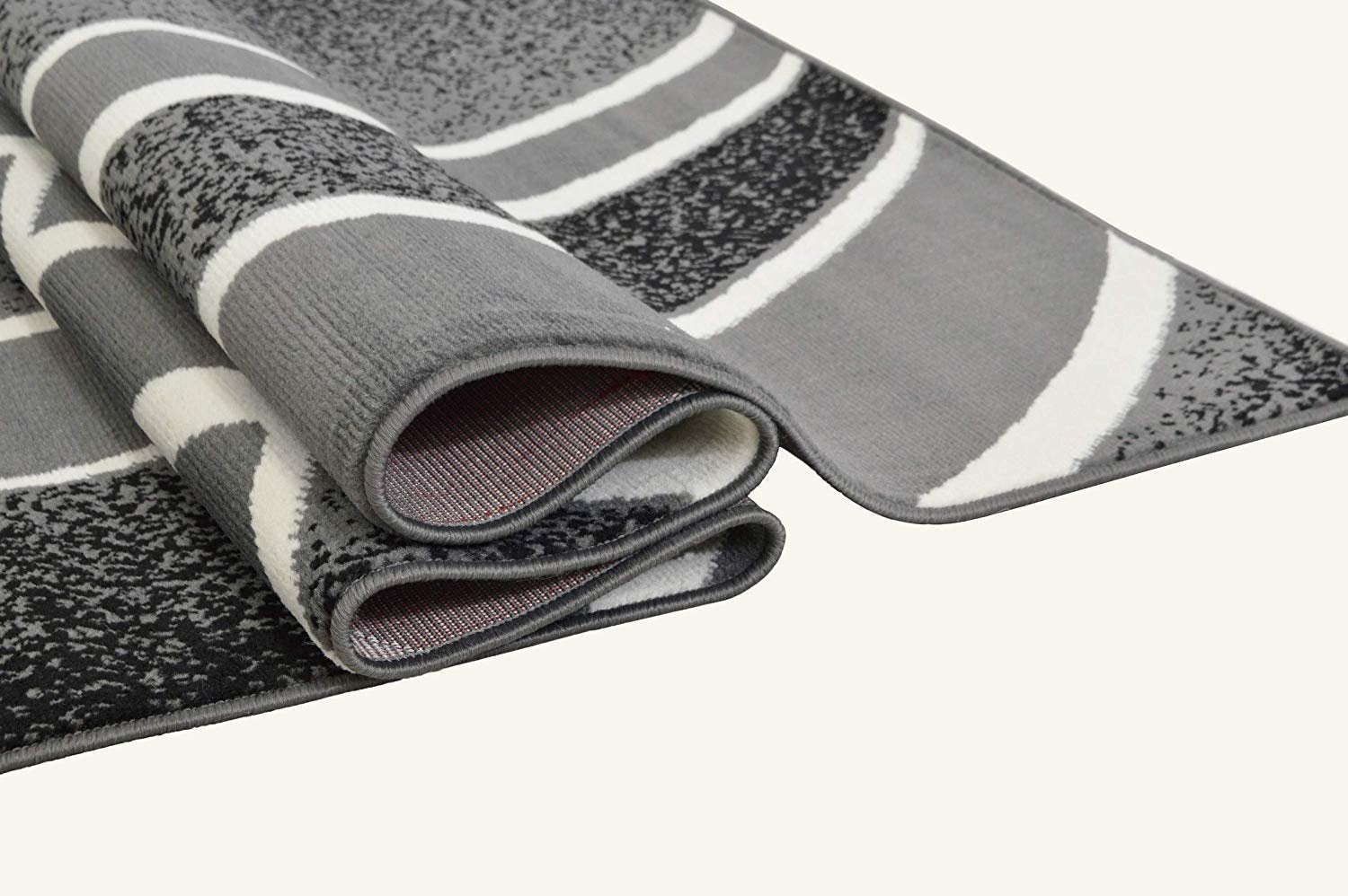 Geometric Stripes Area Rug Contemporary Modern Black & Grey