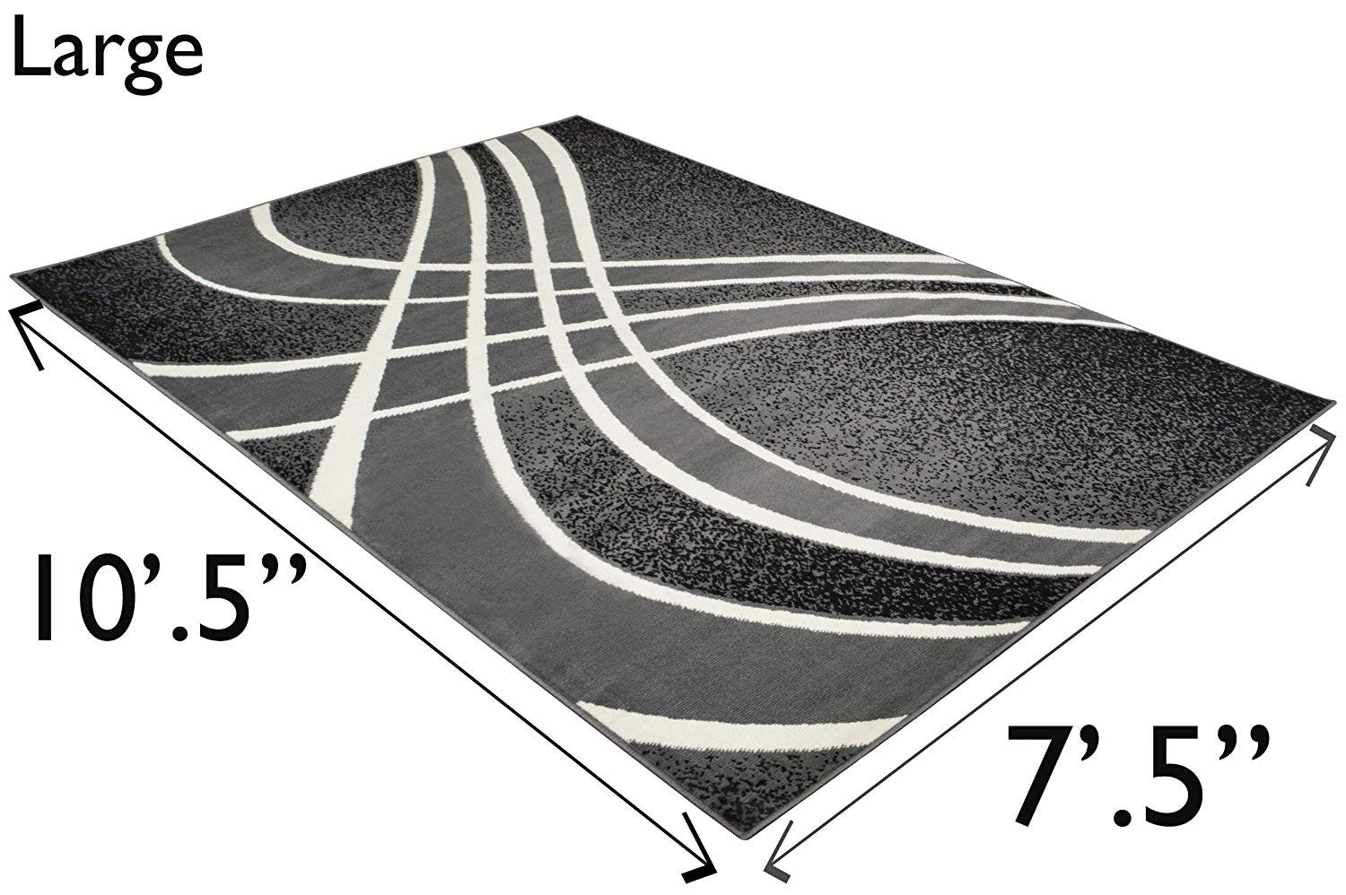 Geometric Stripes Area Rug Contemporary Modern Black & Grey