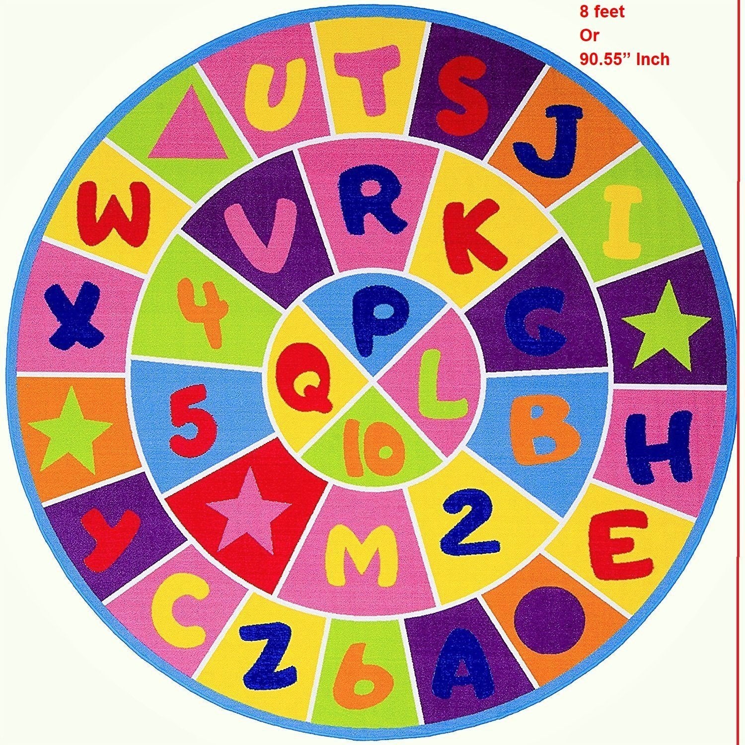 Letters and Numbers Non-Slip Rug