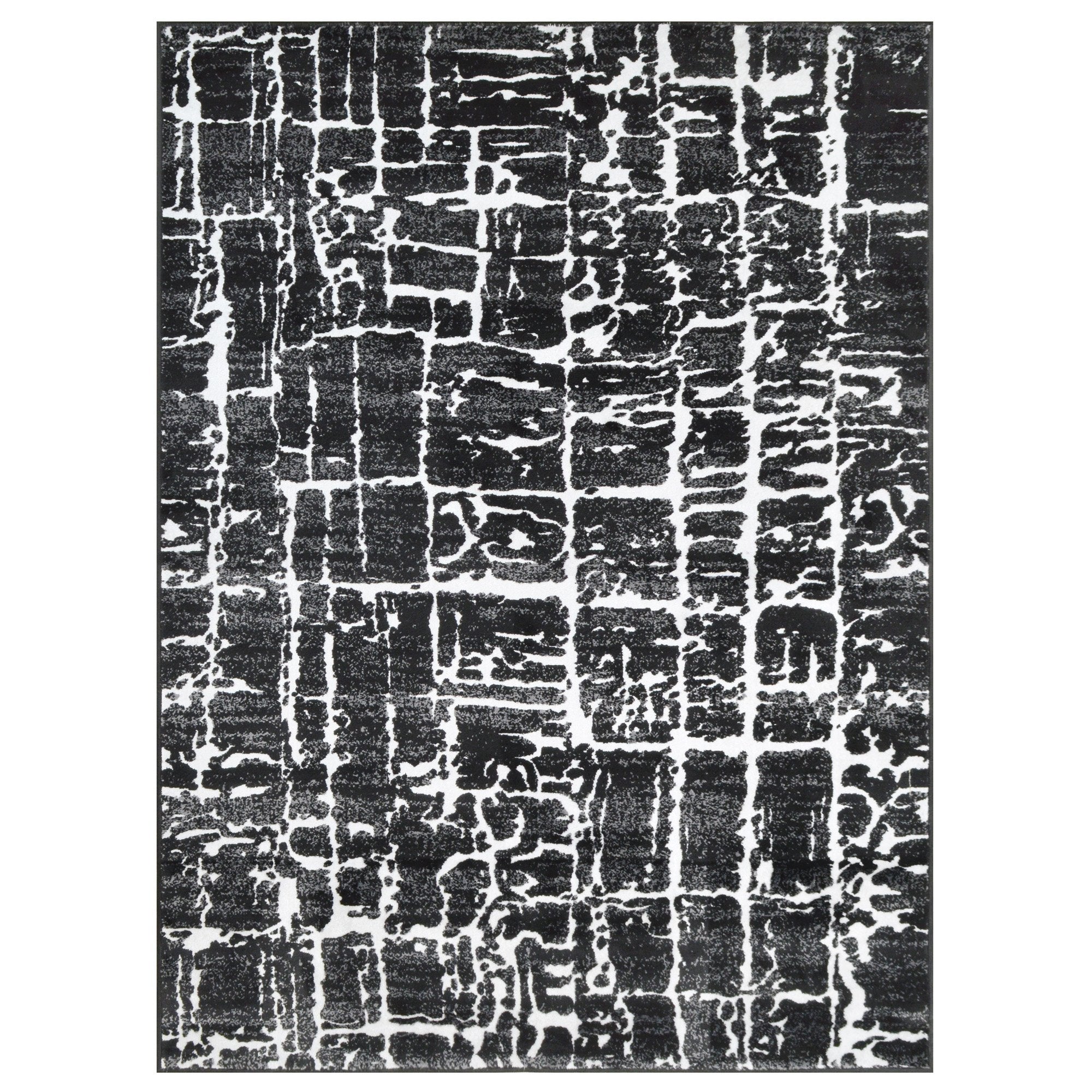 Rugs Bohemian Ultra-Soft, Easy Clean, Abstract, Bone Black and White 02
