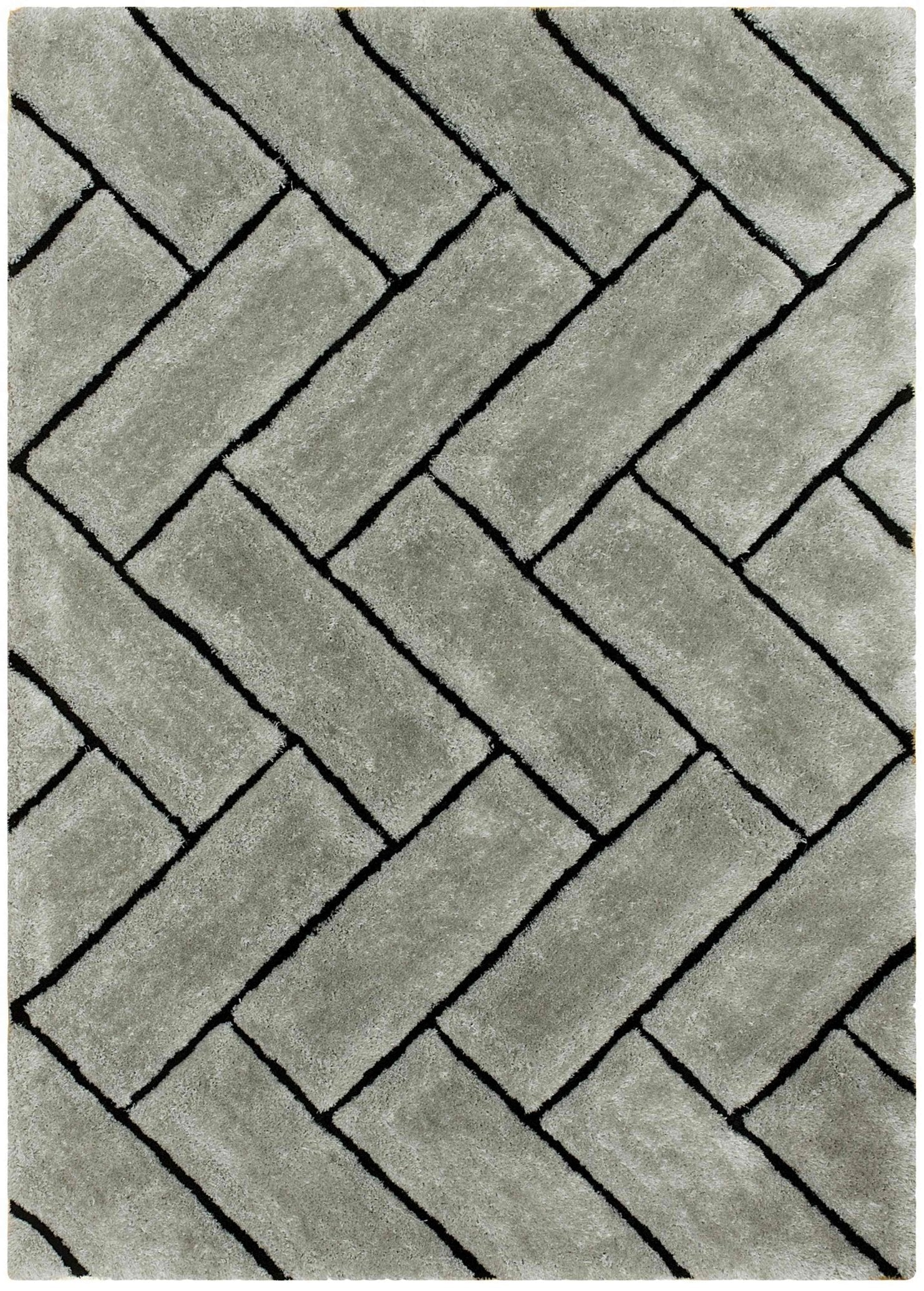 3-D Hand Carved Shaggy Rug - Soft Modern Colors