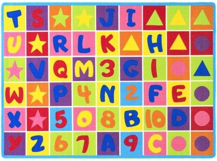Letters and Numbers Non-Slip Rug