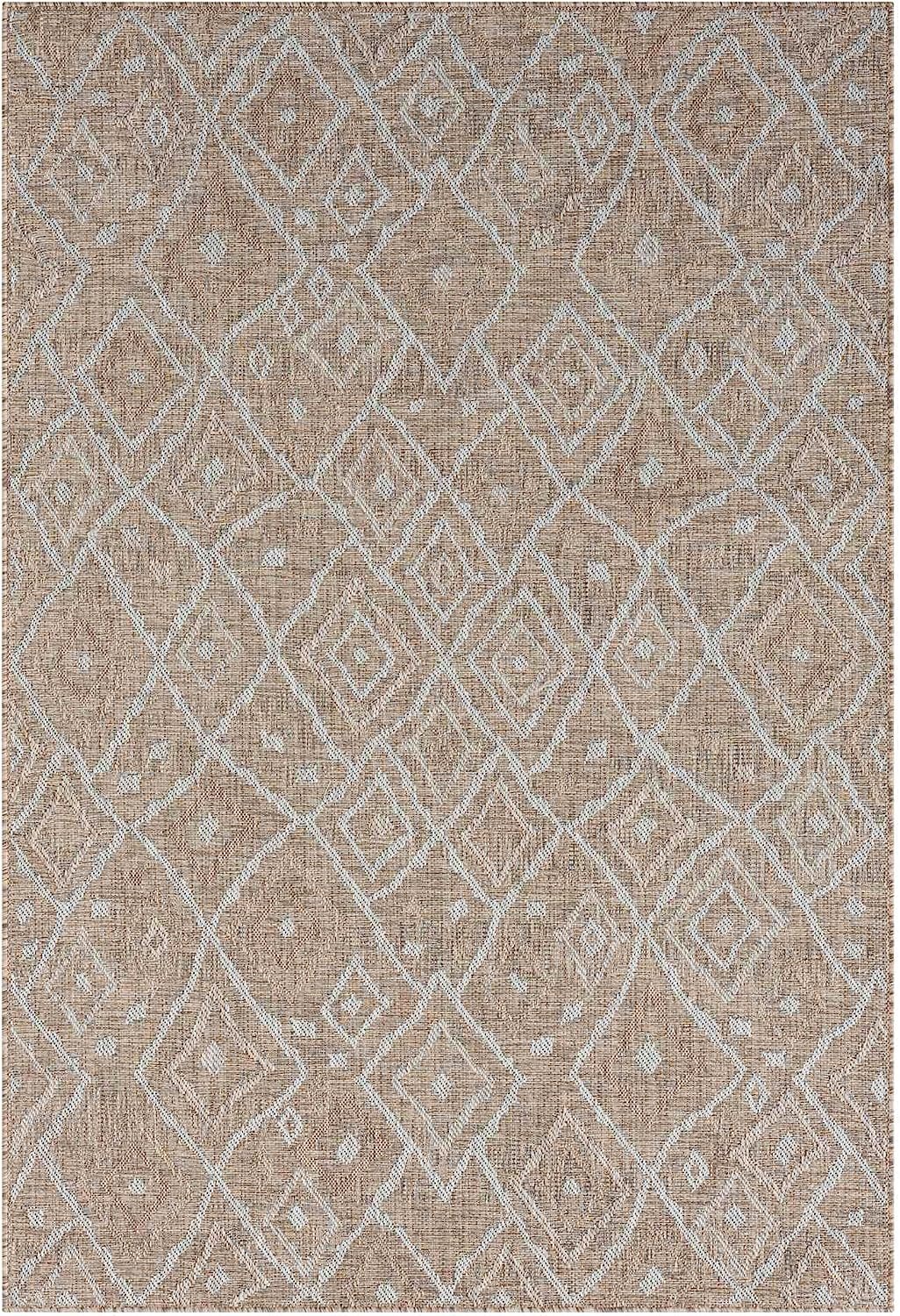 Waterproof Moroccan Outdoor Rug – Diamond Pattern – 5x7 & 8x10 Size