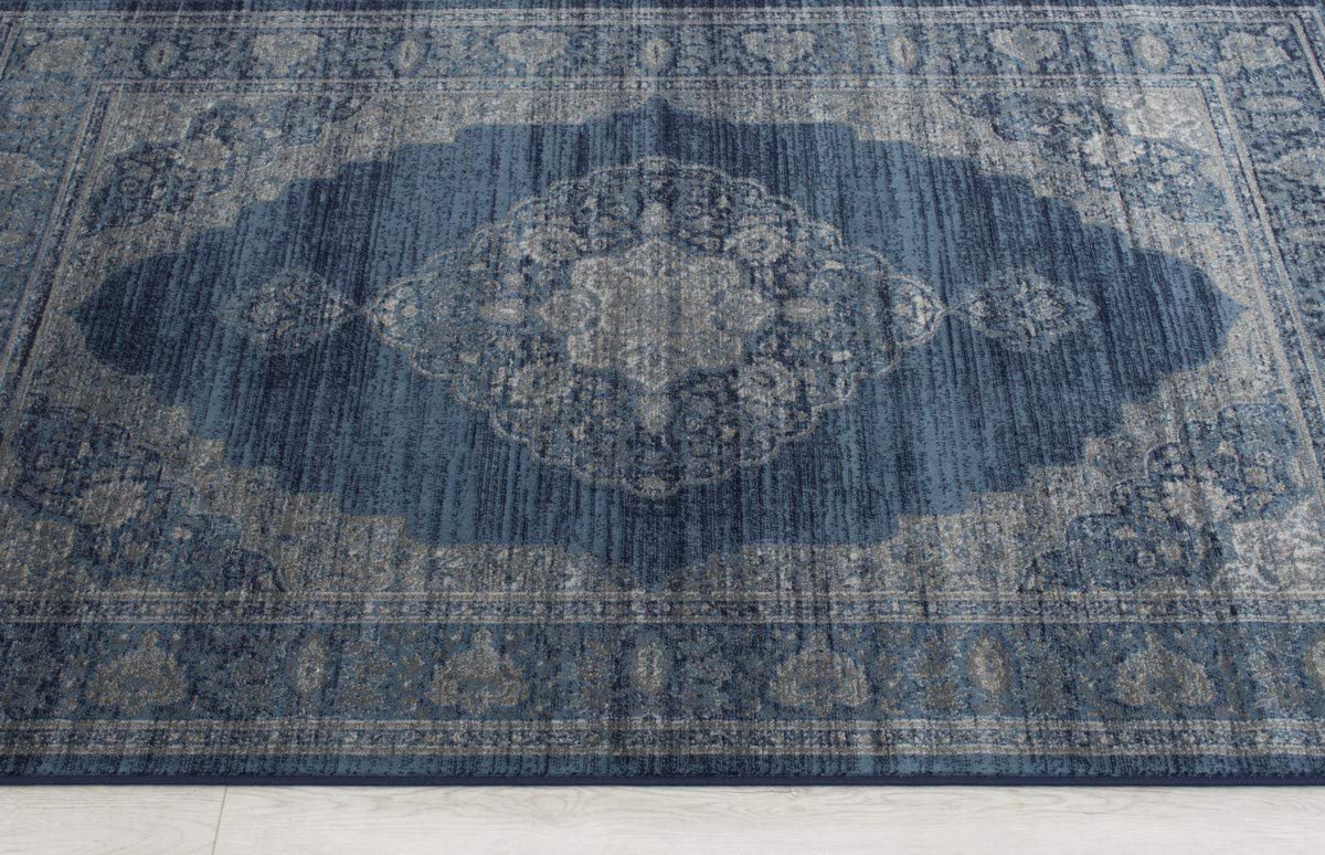Floral Pattern Distressed Rug #94