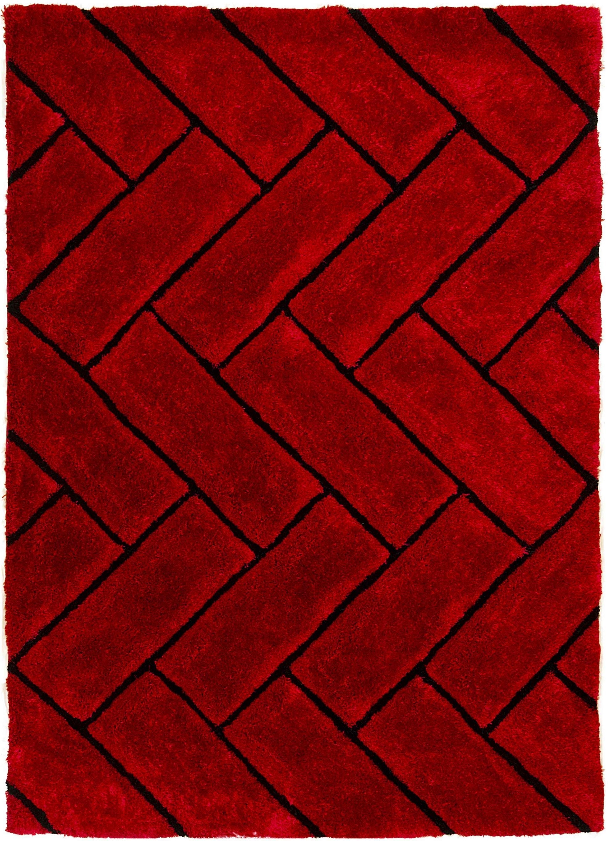 3-D Hand Carved Shaggy Rug - Soft Modern Colors