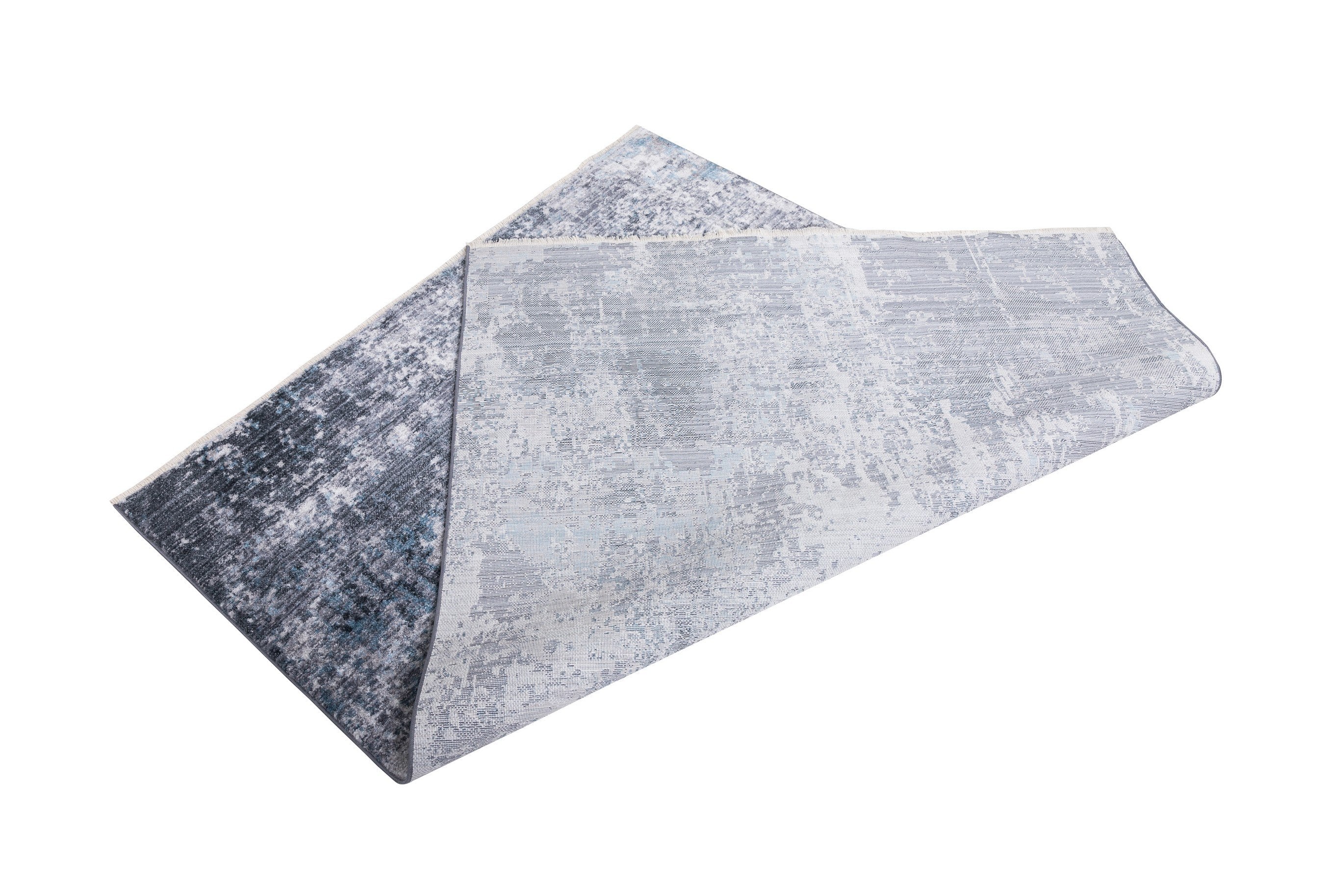 Abstract Distressed Area Rug Leno Weave Abrash Foldable #56