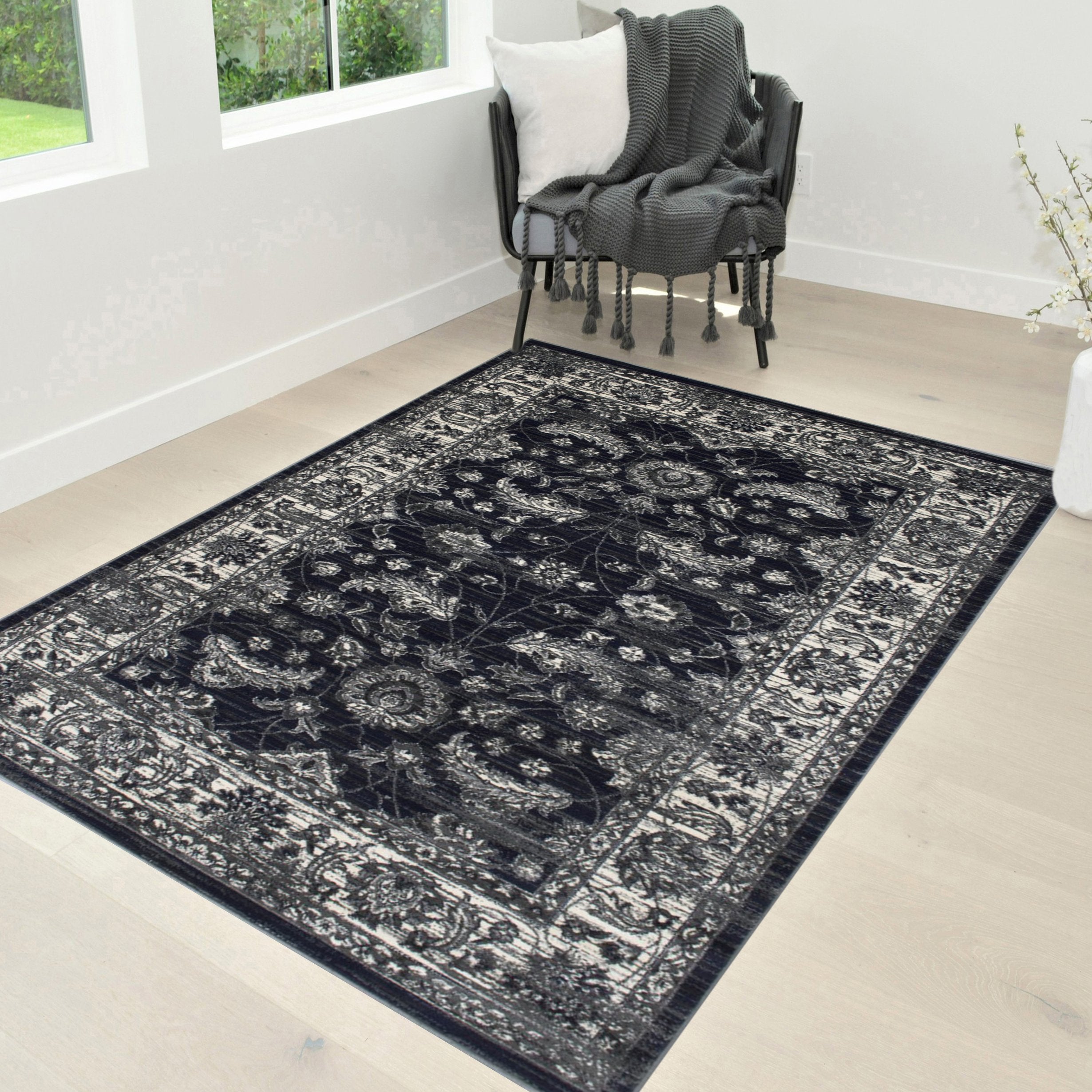 Ziegler Pattern Distressed Rug #91