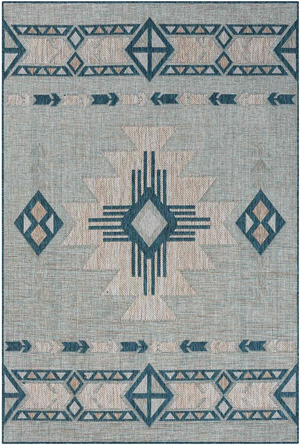 Southwestern Navajo Outdoor Rug – Waterproof and Fade-Resistant – 5x7 & 8x10 Sizes