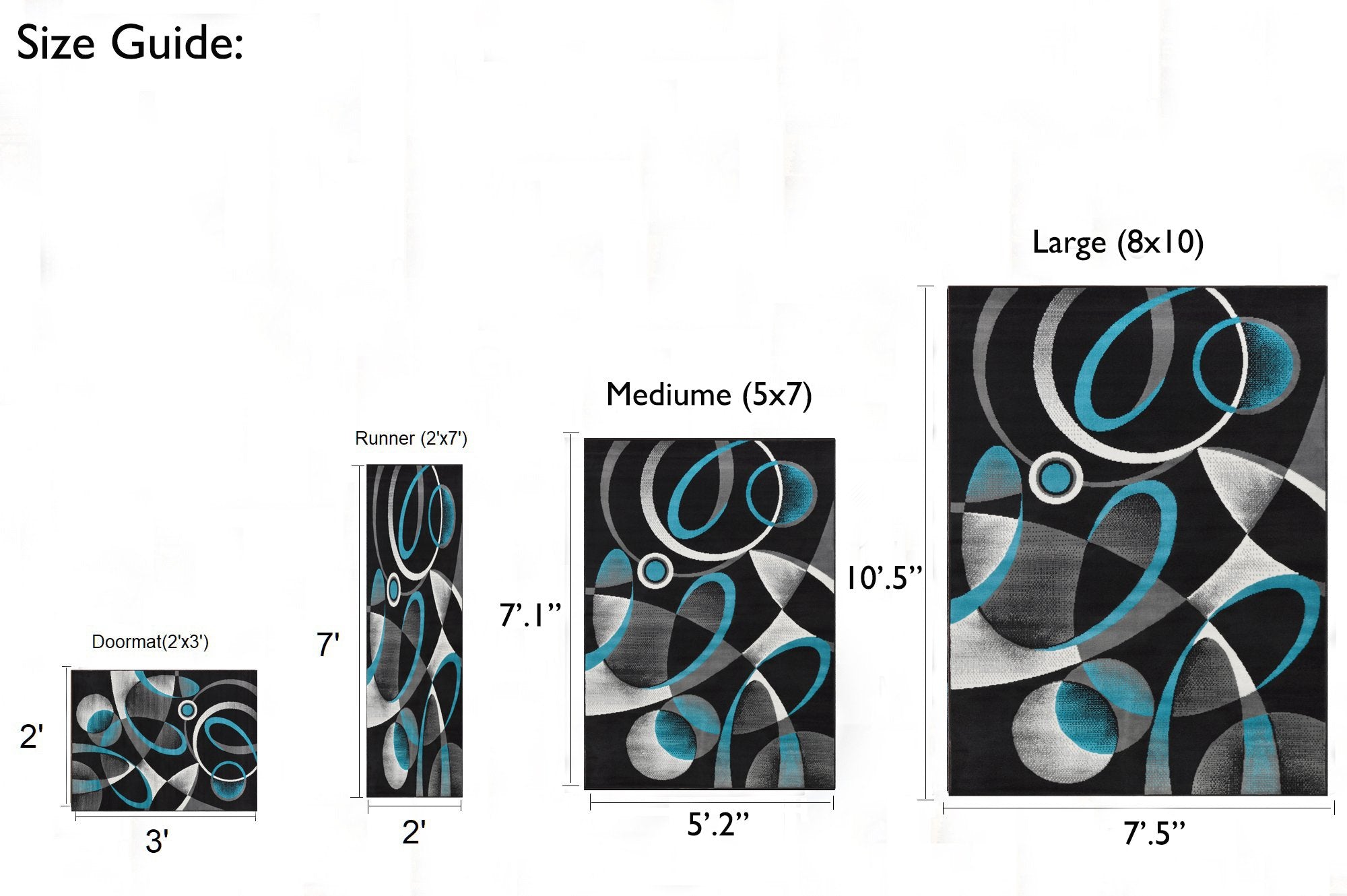 Geometric Pattern Modern Carpet Comfy shed Free Stain Resistant