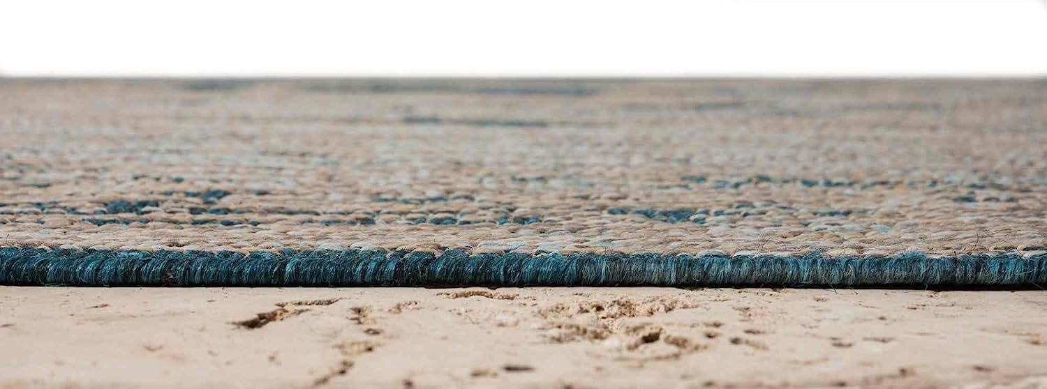 Abstract waterproof outdoor rug with neutral color tones