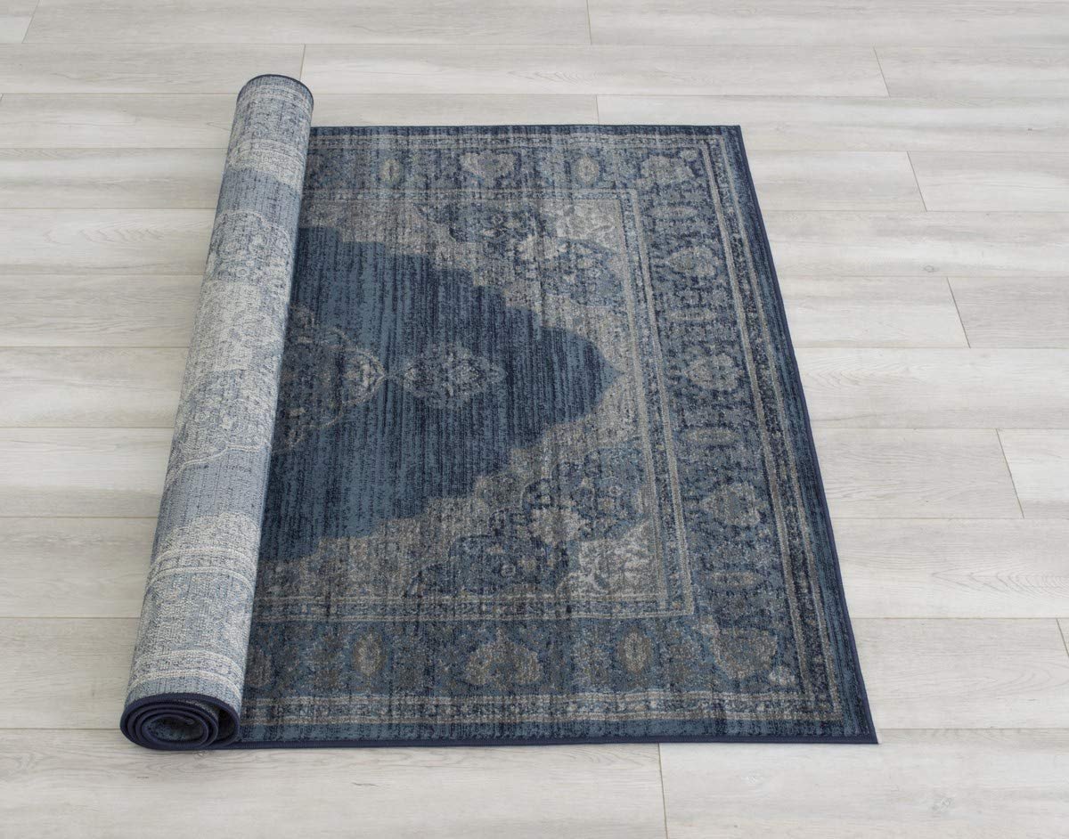 Floral Pattern Distressed Rug #94