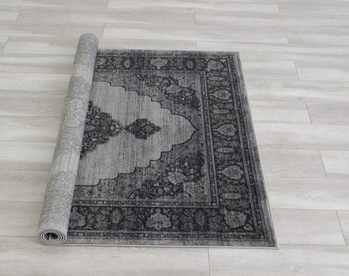 Floral Pattern Distressed Rug #94