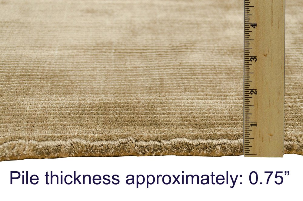 Tan Color Rugs Viscose Ultra-Soft Hand Knotted in India Rugs for Dining Room