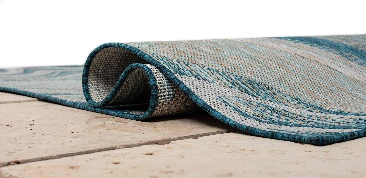 Ocean Pattern Outdoor Rug – Waterproof, Fade-Resistant – 5x7 & 8x10 Sizes