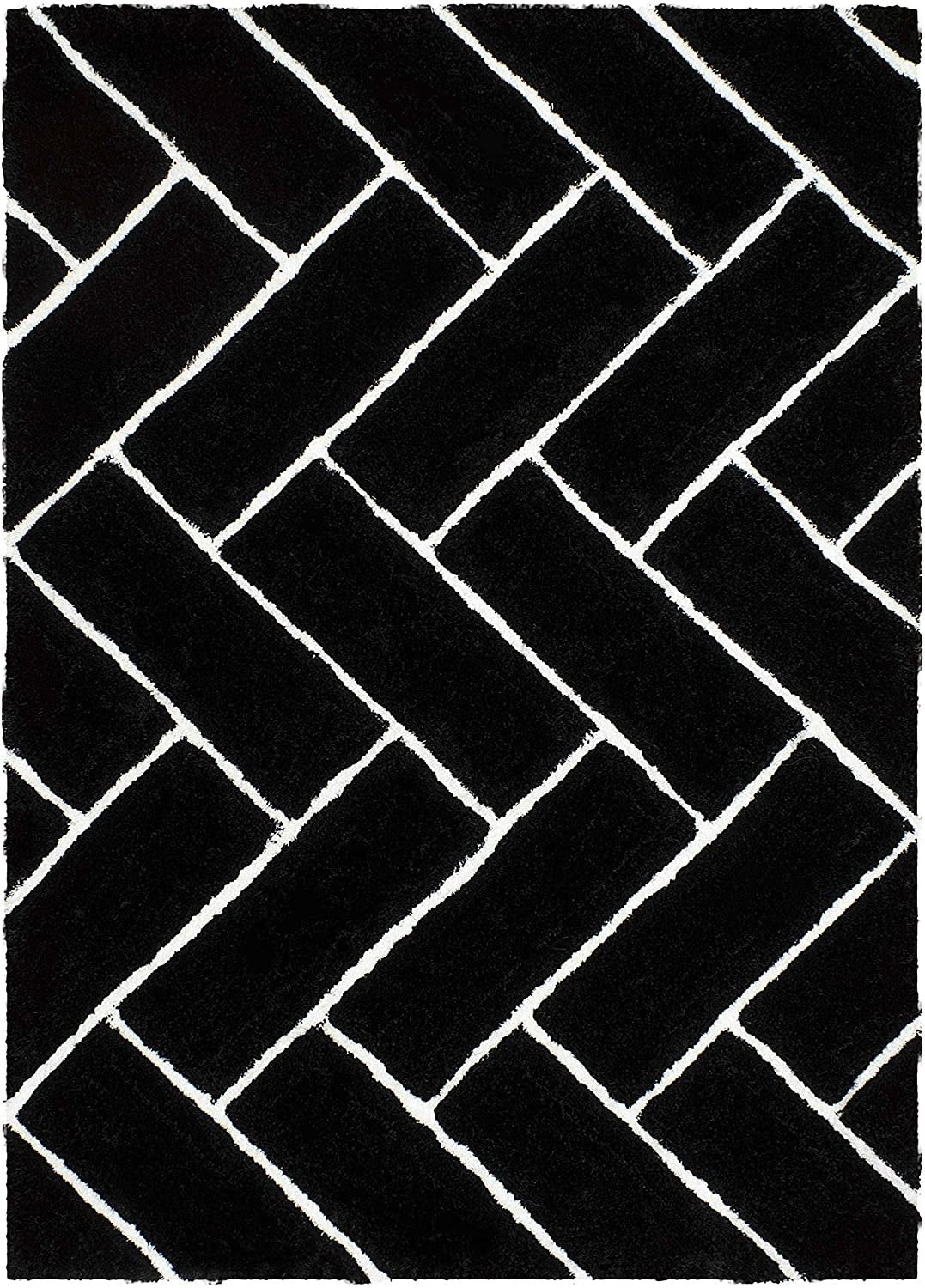 3-D Hand Carved Shaggy Rug - Soft Modern Colors