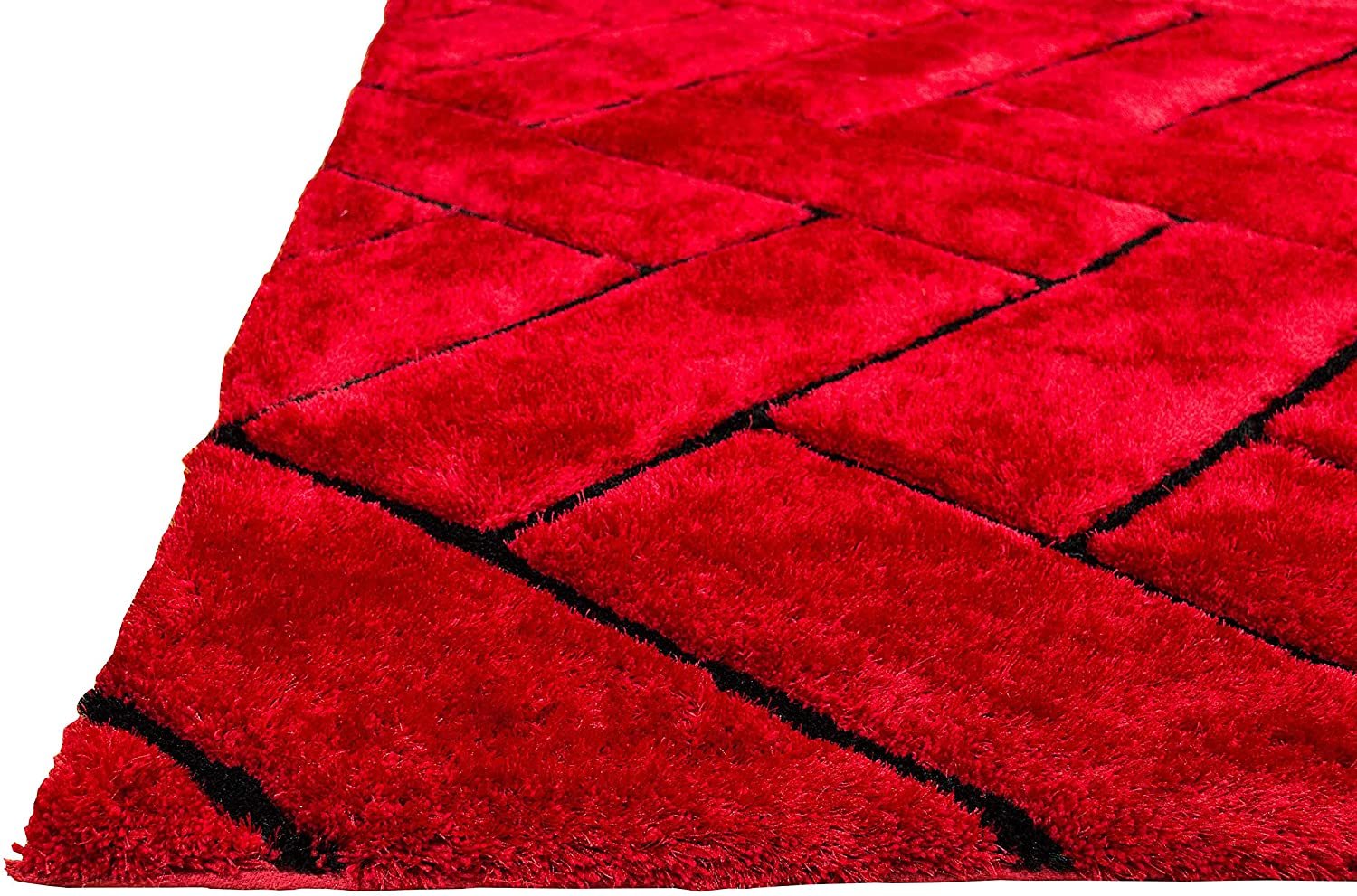 3-D Hand Carved Shaggy Rug - Soft Modern Colors