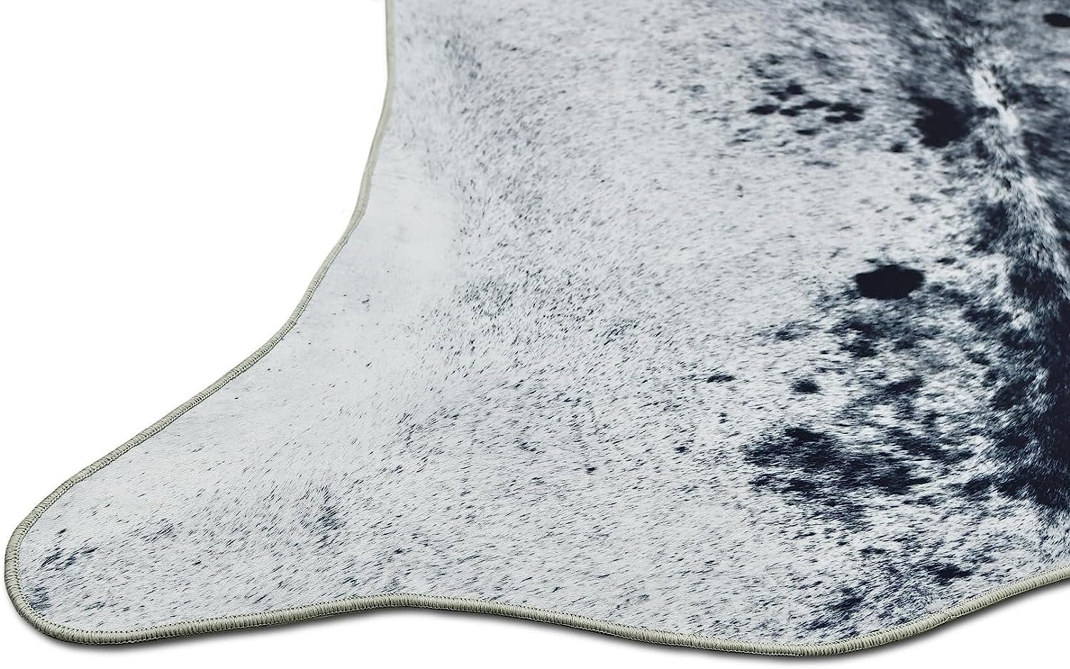 HR Premium Non-Slip Faux Cowhide Black and White Area Rug # 1121