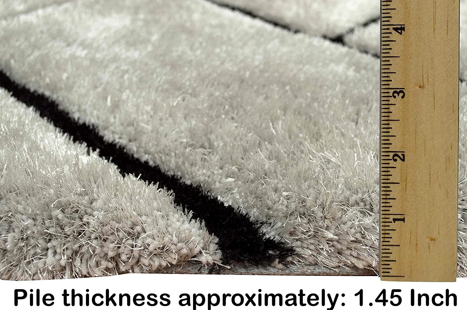 3-D Hand Carved Shaggy Rug - Soft Modern Colors