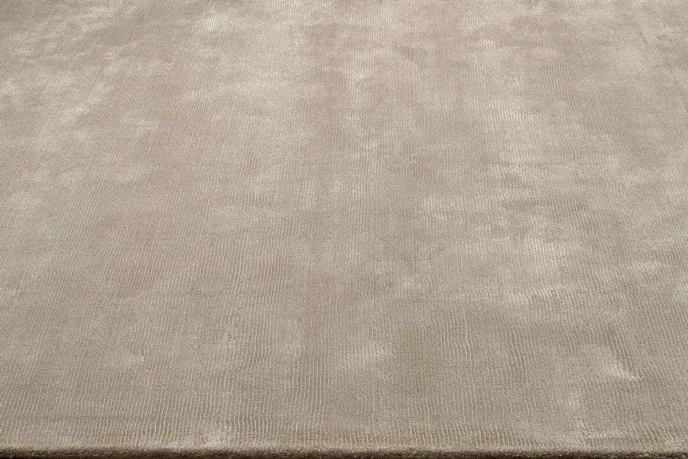 Silver Color Rugs Tencel Ultra-Soft Hand Knotted in India 9' X 12' Rugs for Dining Room