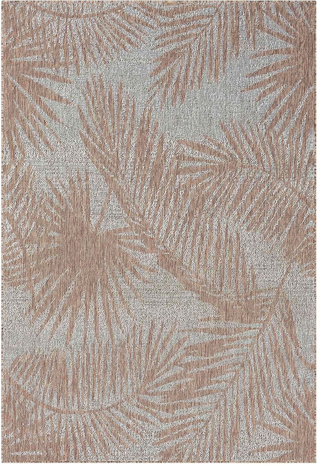 Leaf Pattern Outdoor Rug – Waterproof and Fade-Resistant – 5x7 & 8x10 Sizes