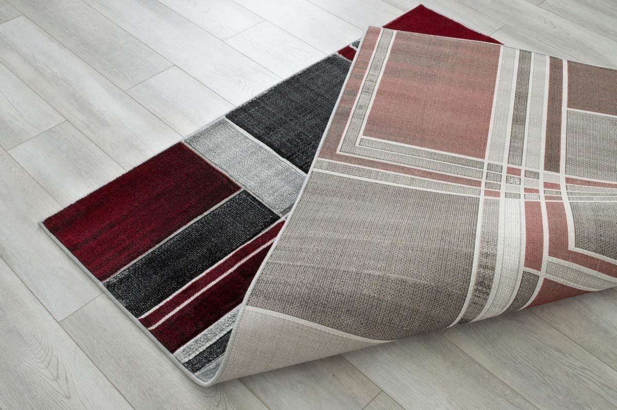 Cubism/Squares Modern Hand Carved Area Rug 15