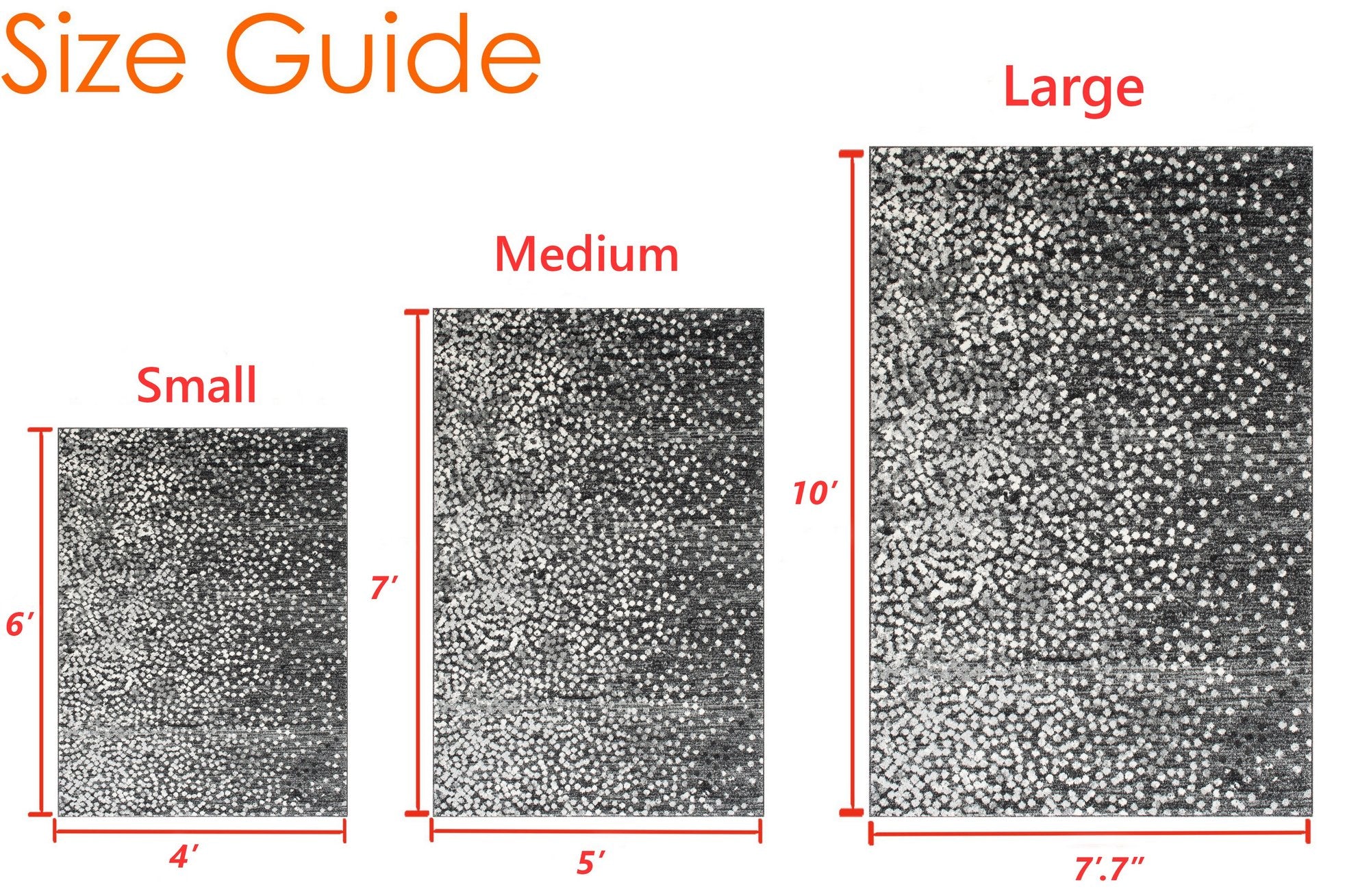 Silver/Ash Gray Polka Dot Pattern Fashion Rug (7x10 feet)