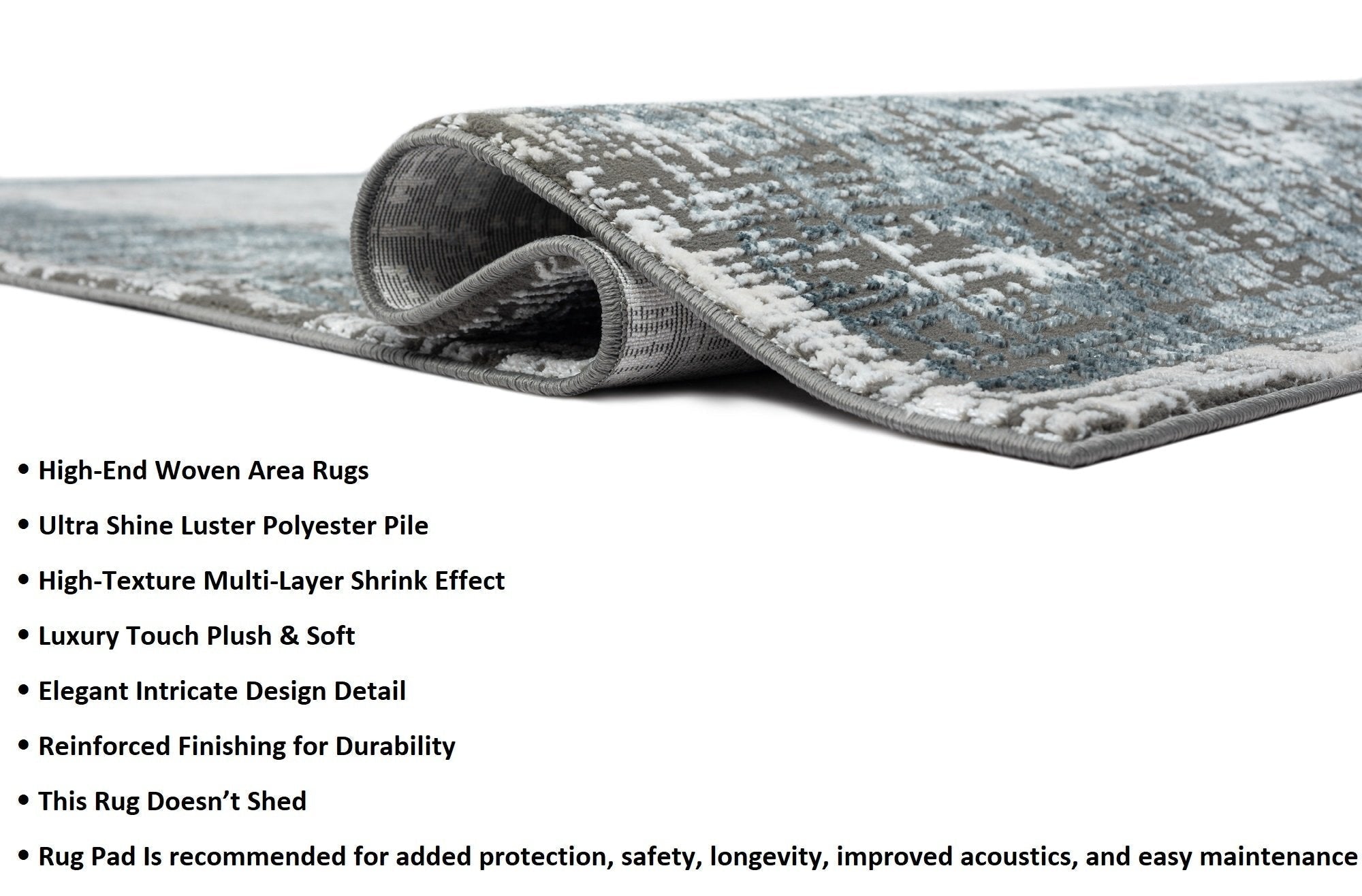 HR Super Soft Polyester Abstract Area Rug Bordered # 454