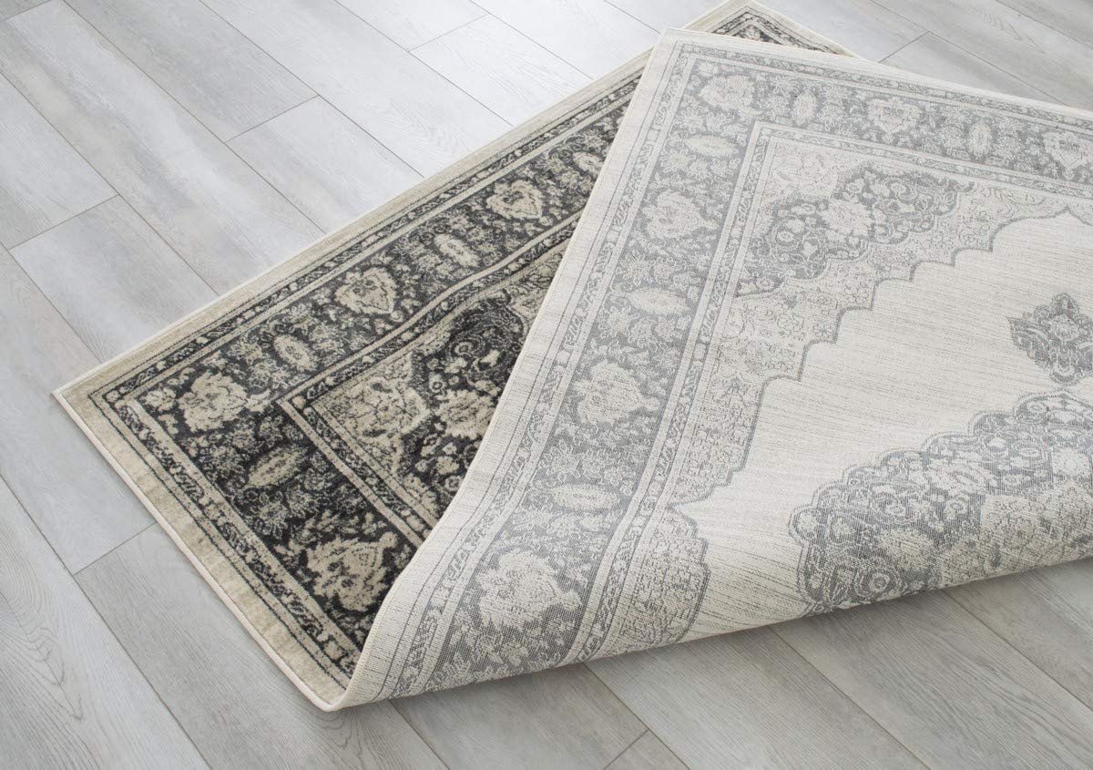 Floral Pattern Distressed Rug #94