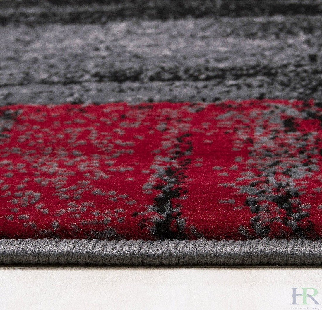 Modern Mixed Brush Color Pattern Area Rug – Various Sizes Available in Gray, Red, Beige, Blue, Lava, Orange, Electric Green, Yellow, Chocolate