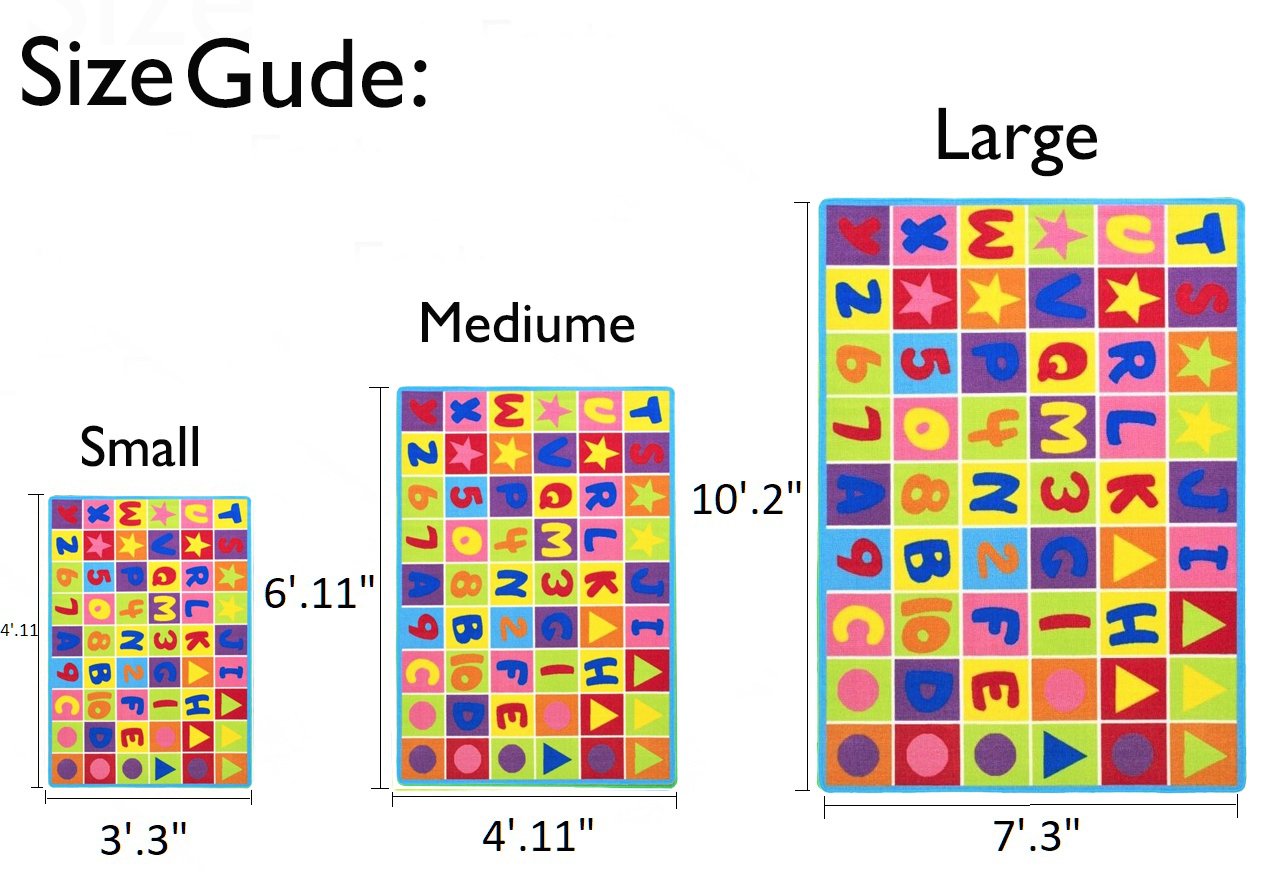 Letters and Numbers Non-Slip Rug