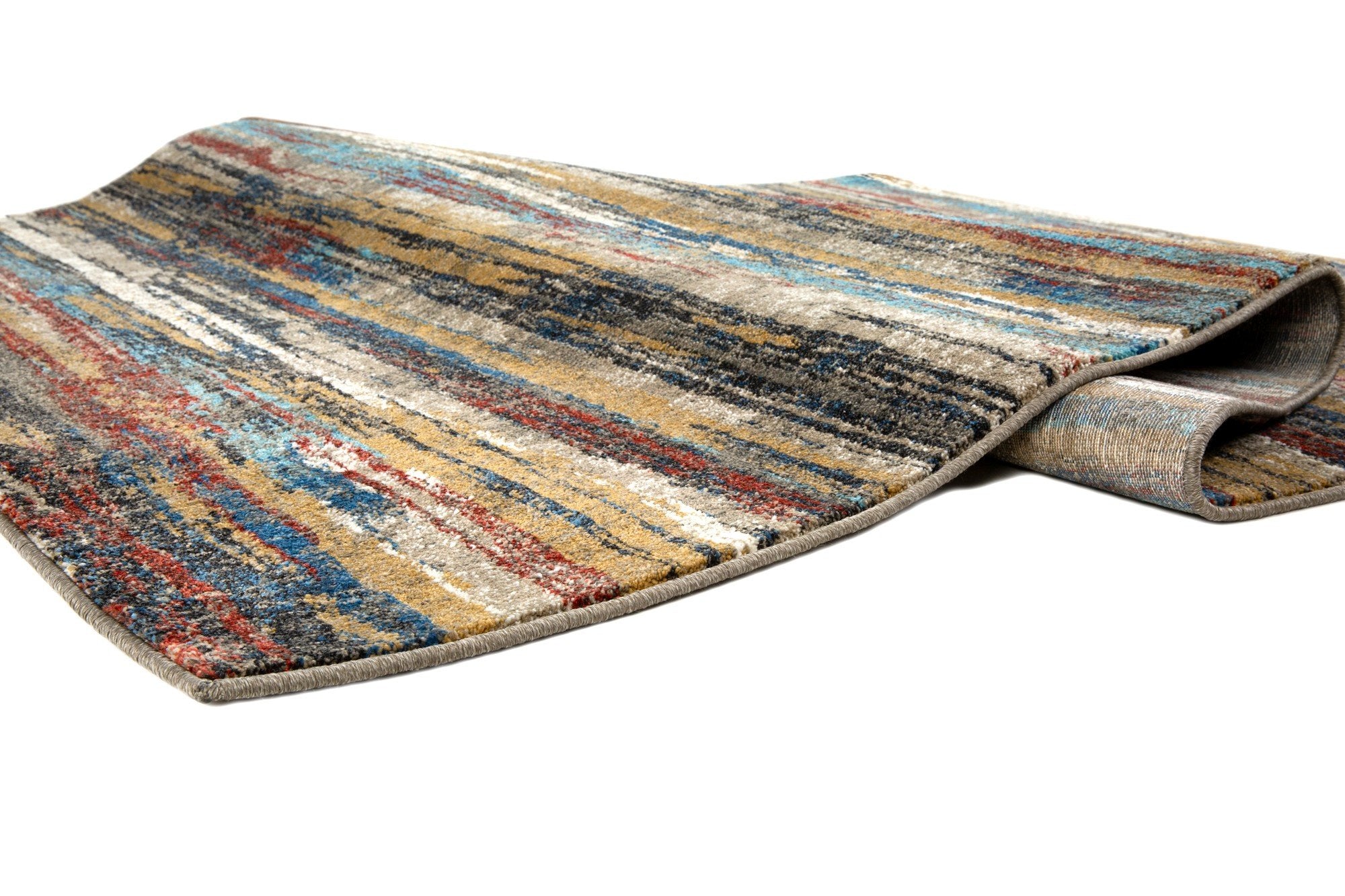 Stripped Design Rugs Blue Burgundy Multi Color Abstract #96