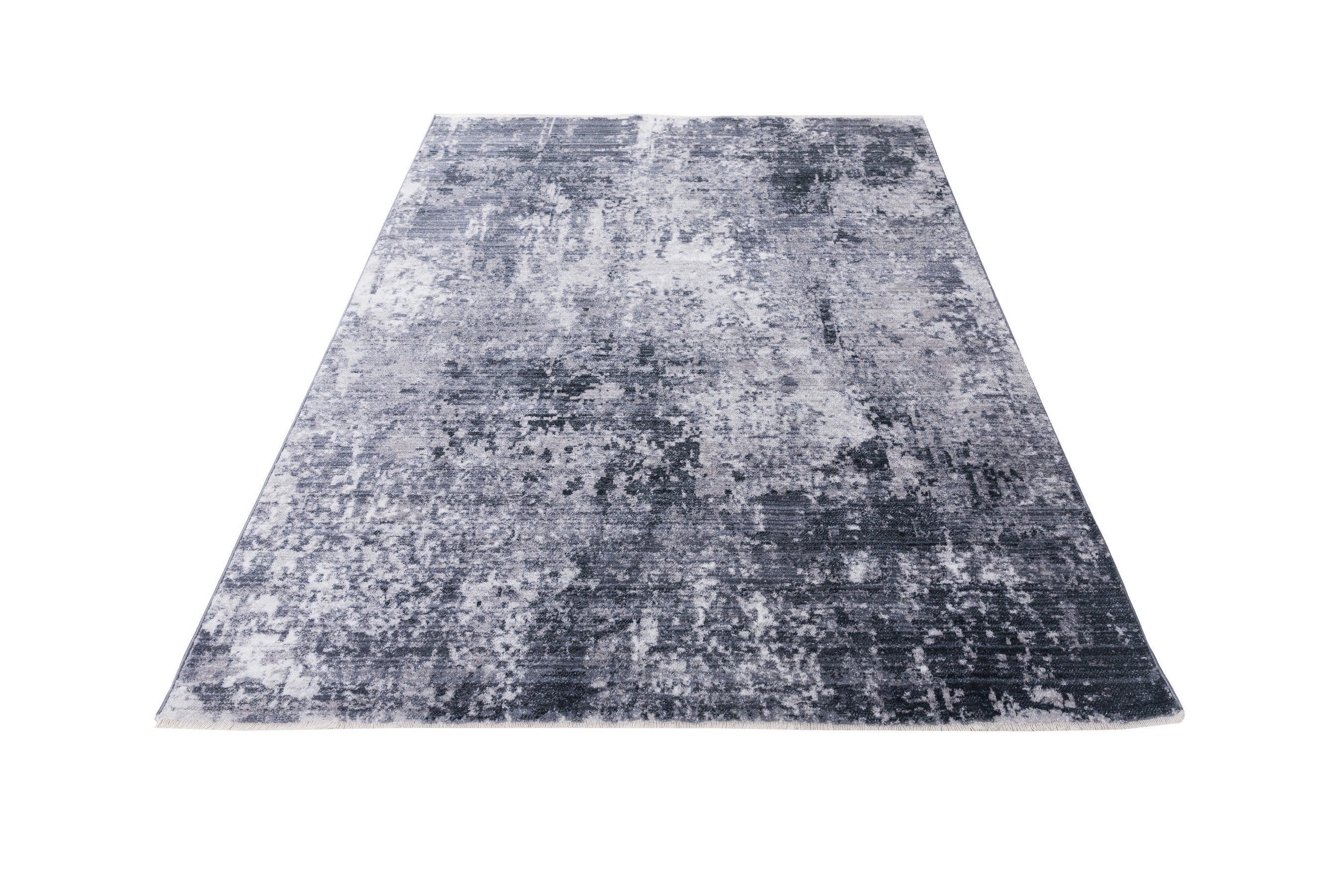 Abstract Distressed Area Rug Leno Weave Abrash Foldable #56