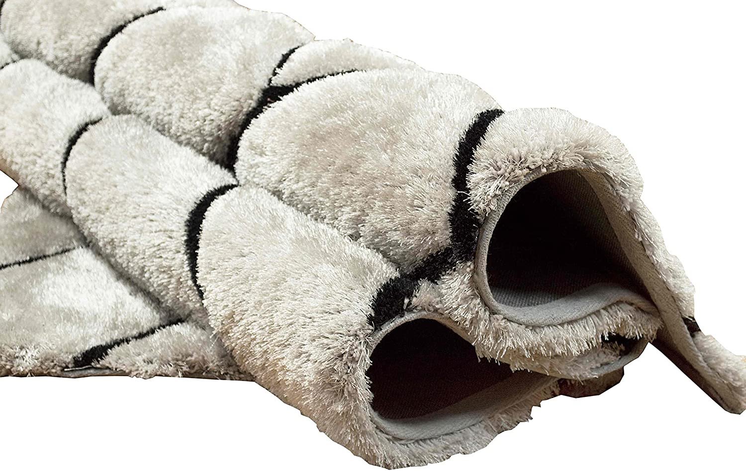 3-D Hand Carved Shaggy Rug - Soft Modern Colors