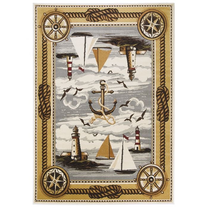 HR Sailing Accent Area Rug Lighthouse/Anker/Sailing Boats