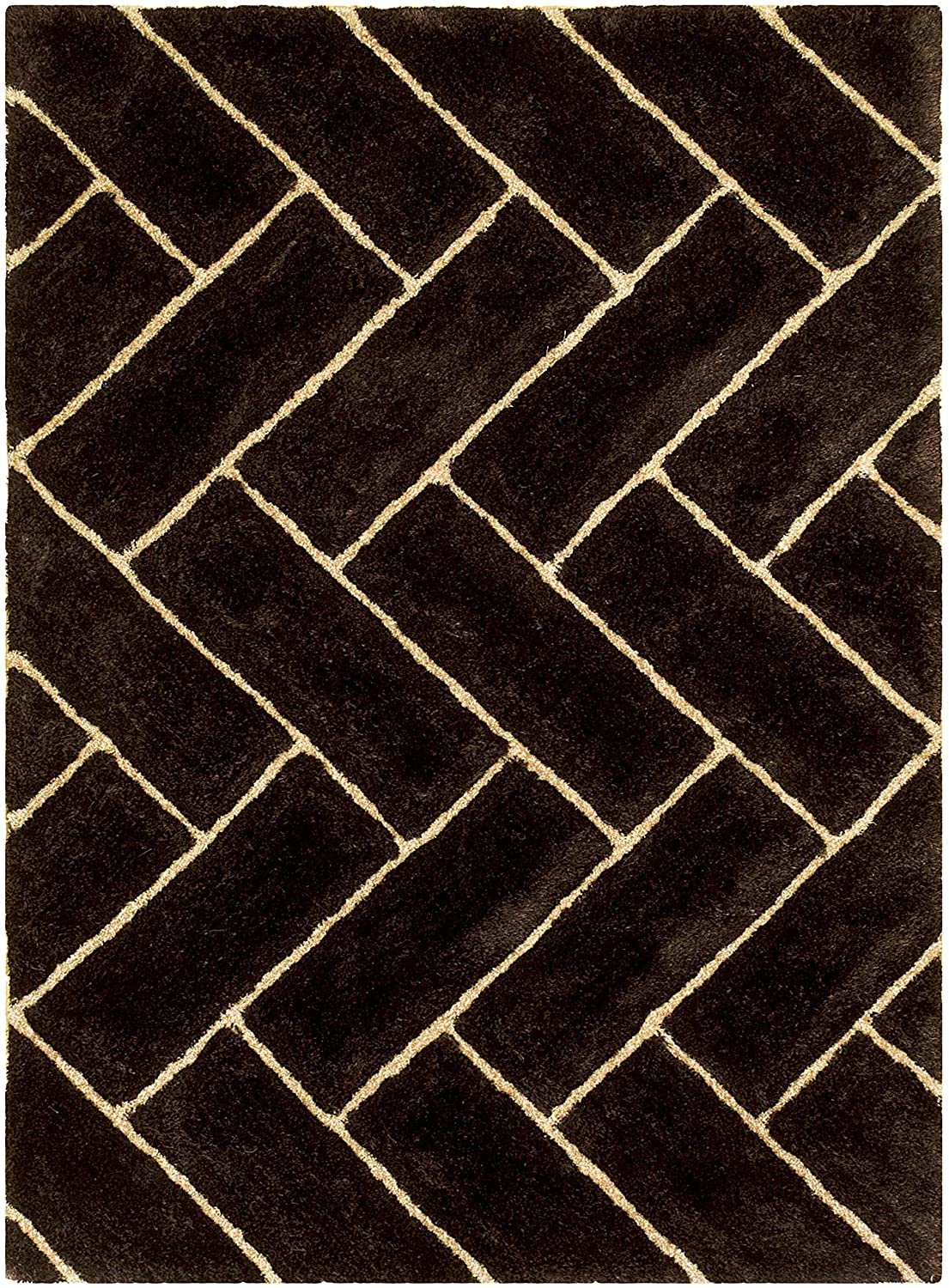 3-D Hand Carved Shaggy Rug - Soft Modern Colors