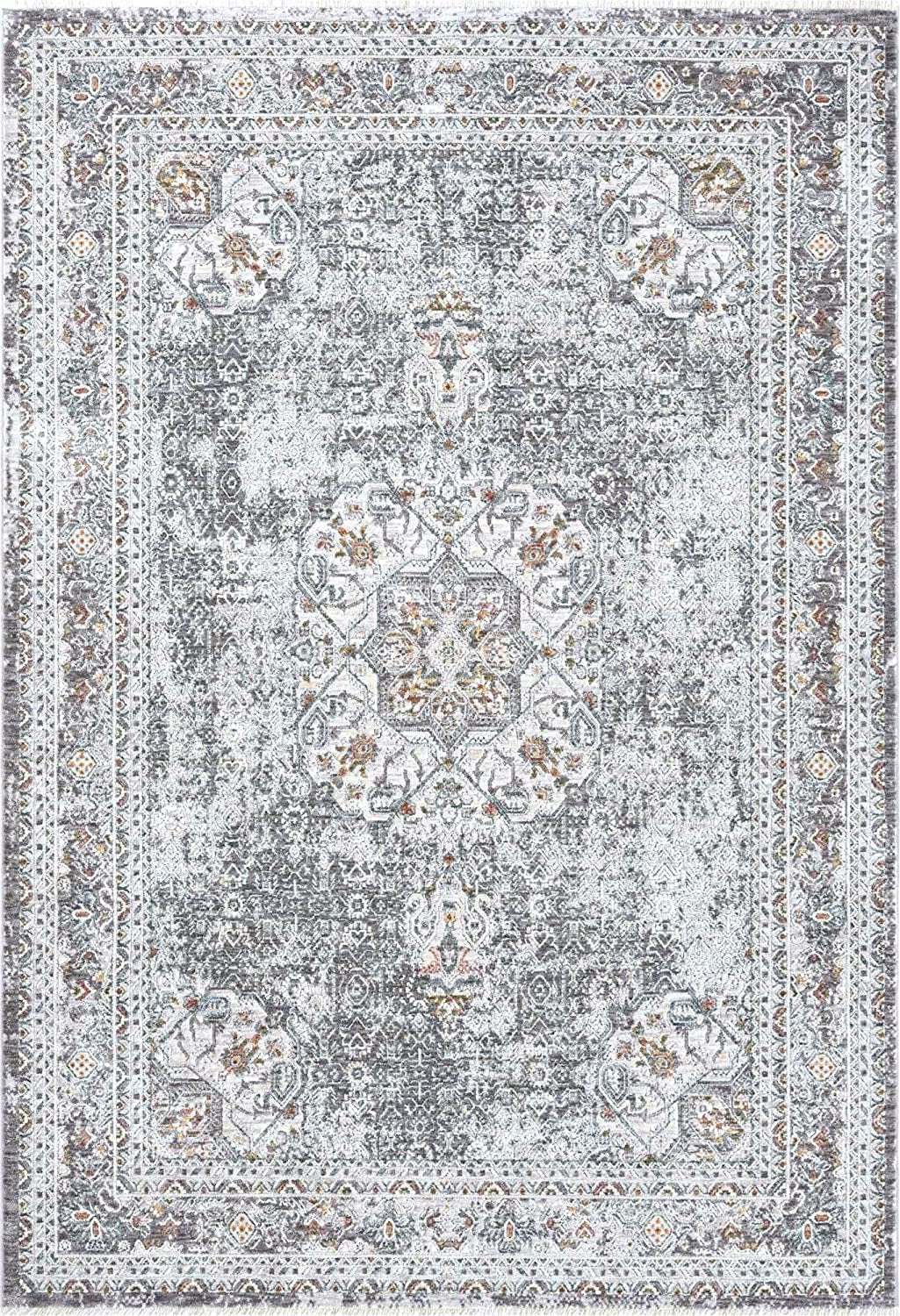 HR Area Rug Gold, Orange, Multi Color Boho Rugs #45