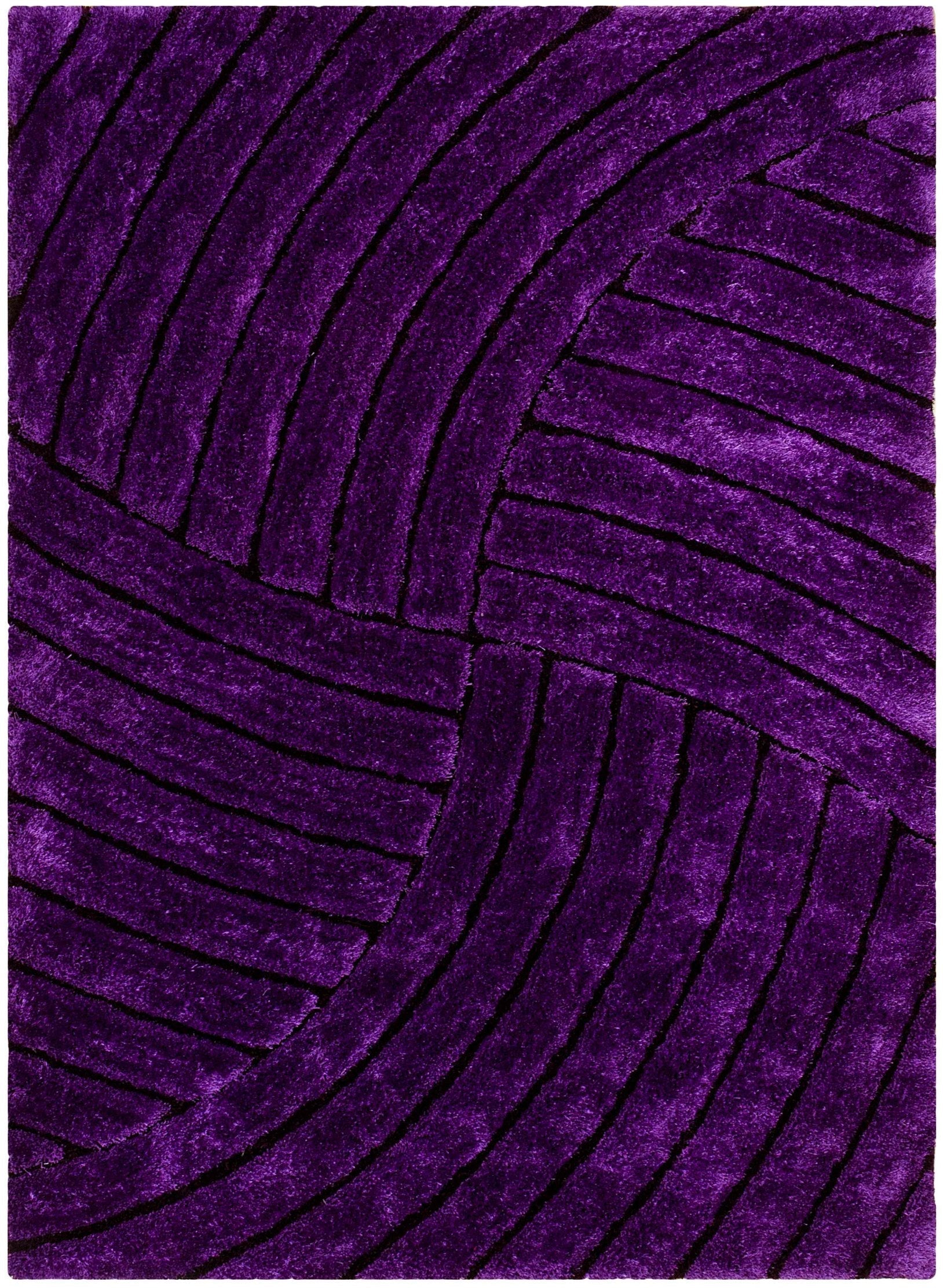 3-D Hand Carved Shaggy Rug - Soft Modern Colors