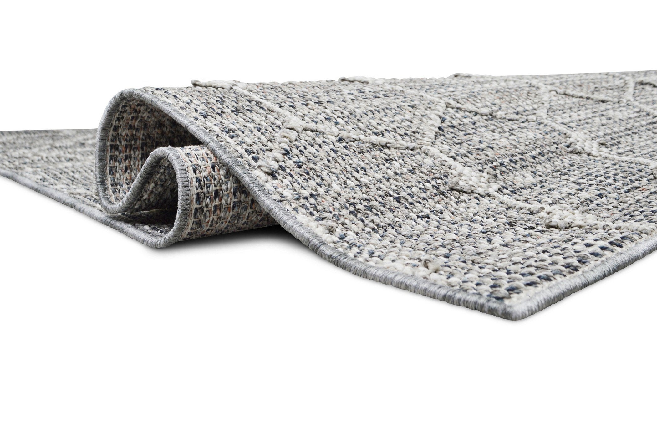 HR Indoor Outdoor Area Rugs 8x10 Moroccan Trellis Pattern Gray Outdoor Carpet-Lasts Long Under Sunlight-Grey Ivory
