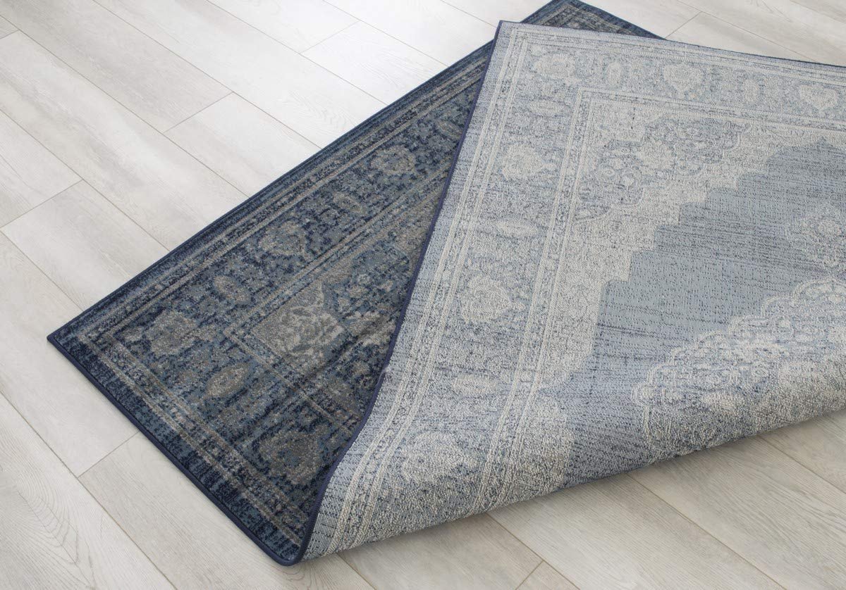 Floral Pattern Distressed Rug #94