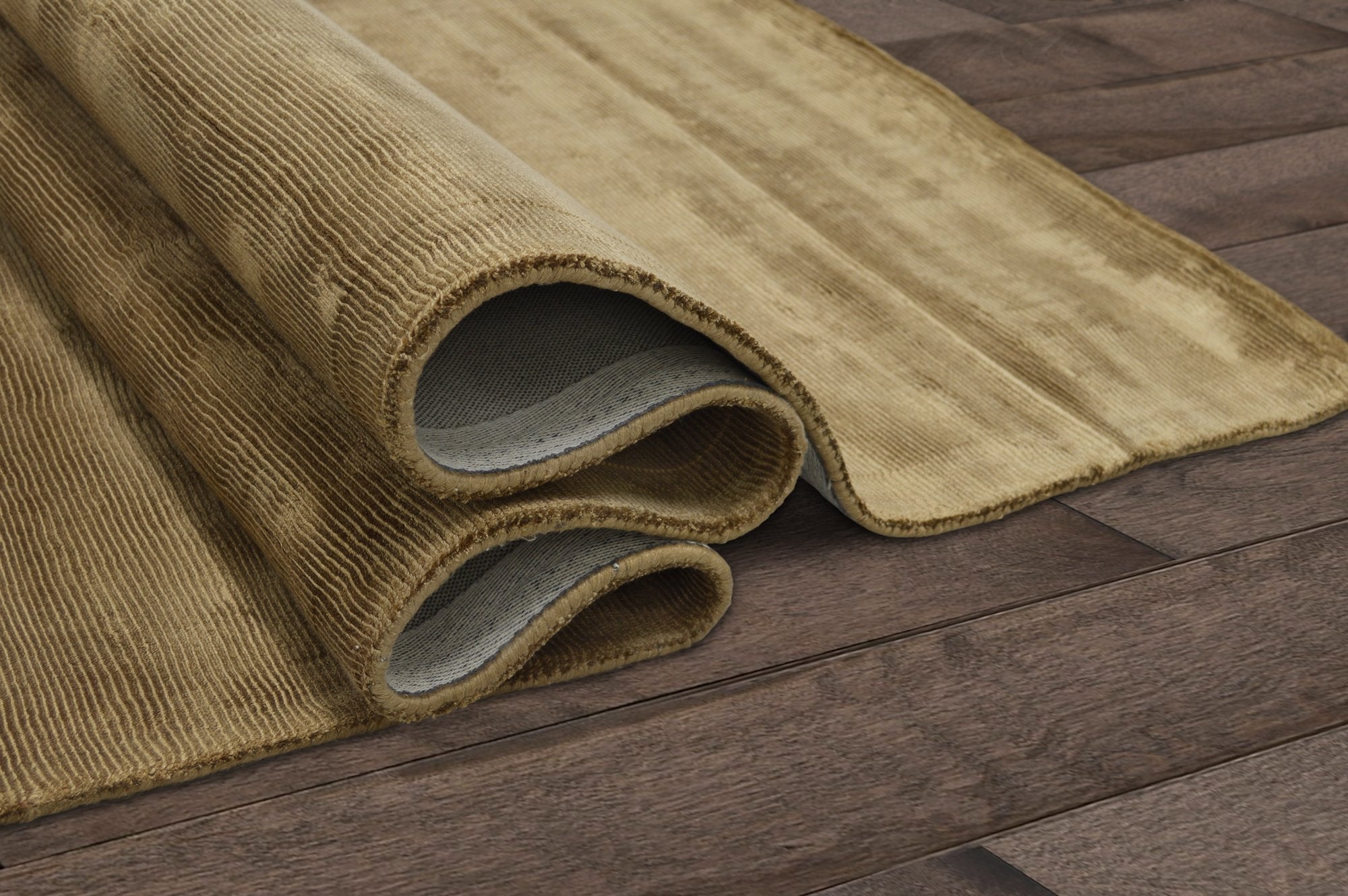 Honey Color Rugs Viscose Ultra-Soft Hand Knotted in India Rugs for Dining Room