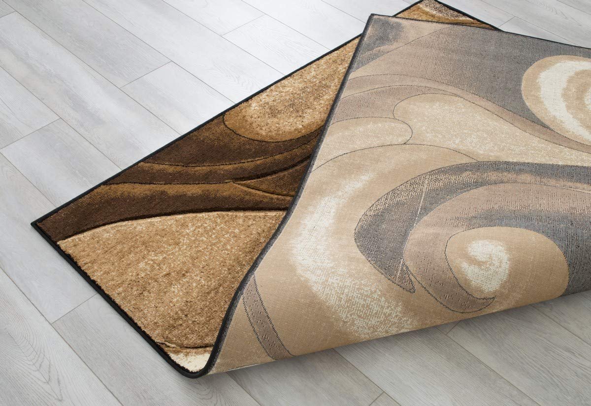 Swirls Abstract Design Hand Carved Rugs #10