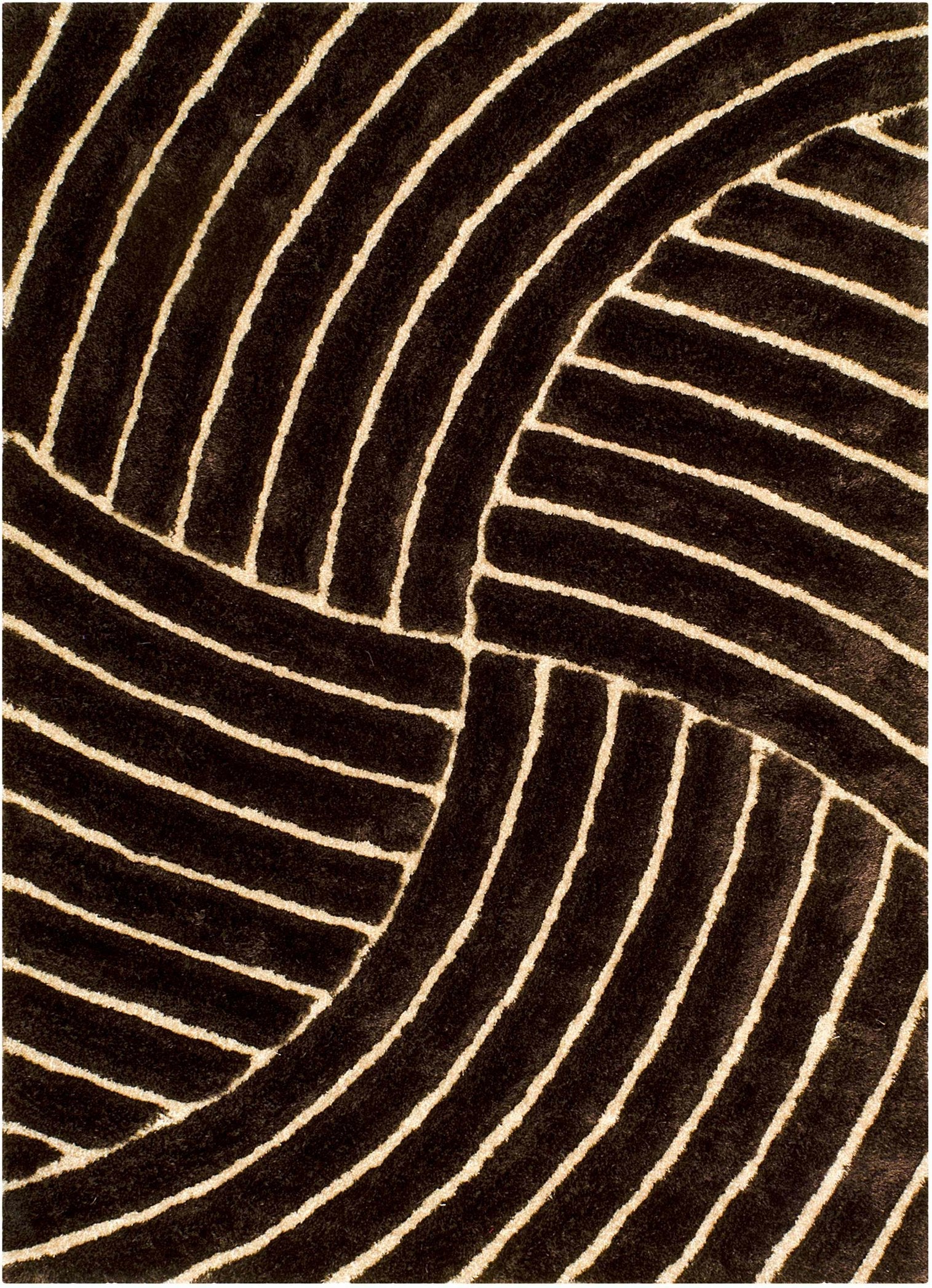 3-D Hand Carved Shaggy Rug - Soft Modern Colors