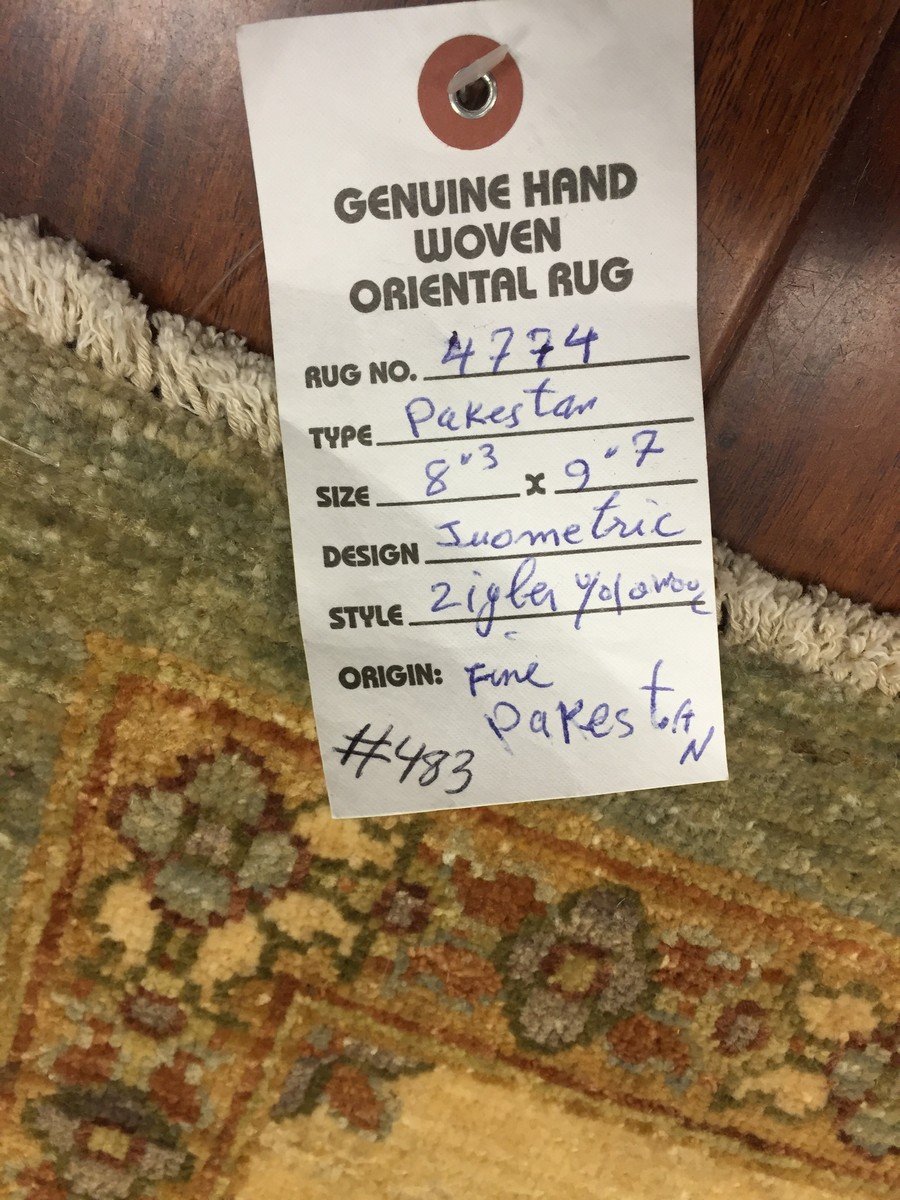 Hand Knotted Pakistan Rug-Real Wool Allover Floral -Burgundy/Olive/Multi-(10.3 by 8.4 Feet)