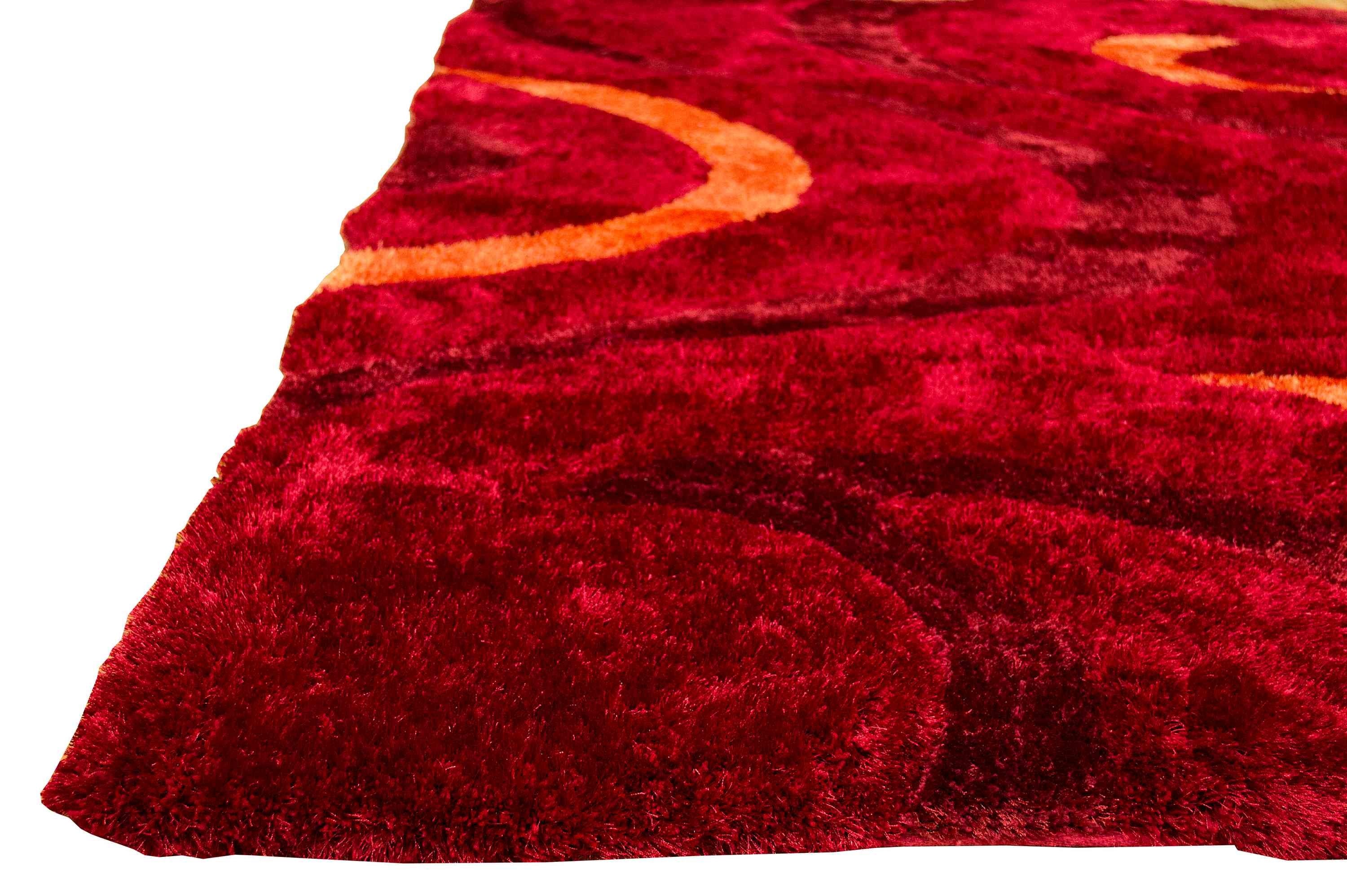 3-D Hand Carved Shaggy Rug #06