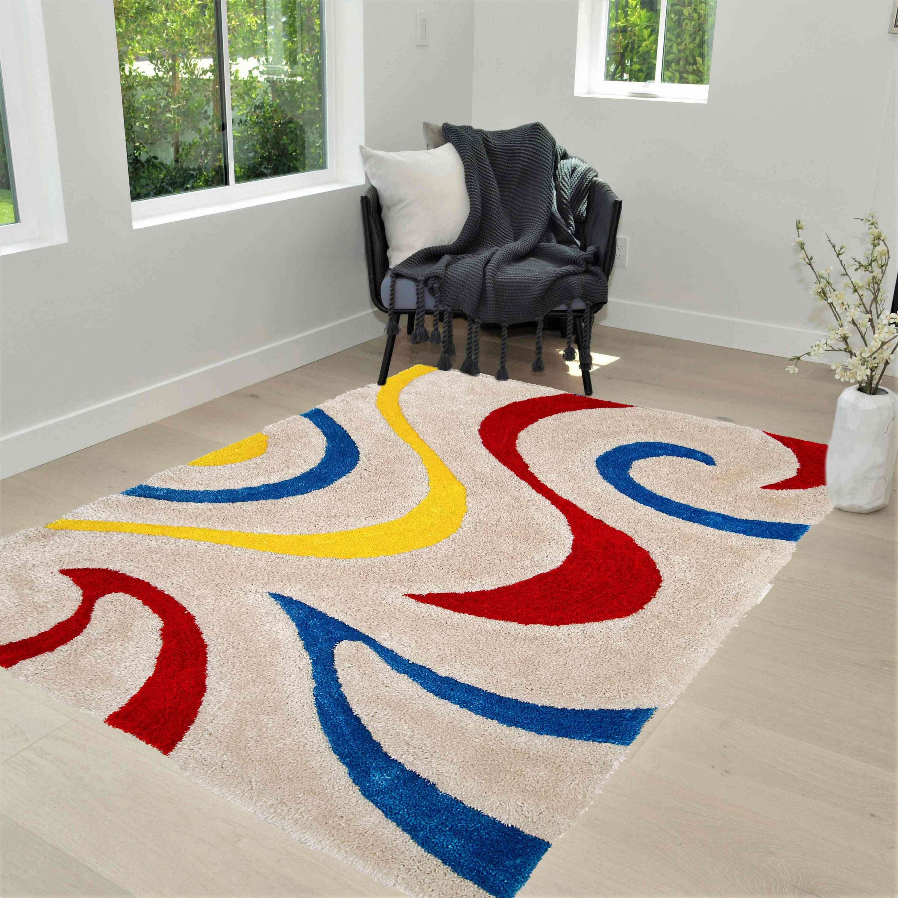 3-D Hand Carved Shaggy Rug #06