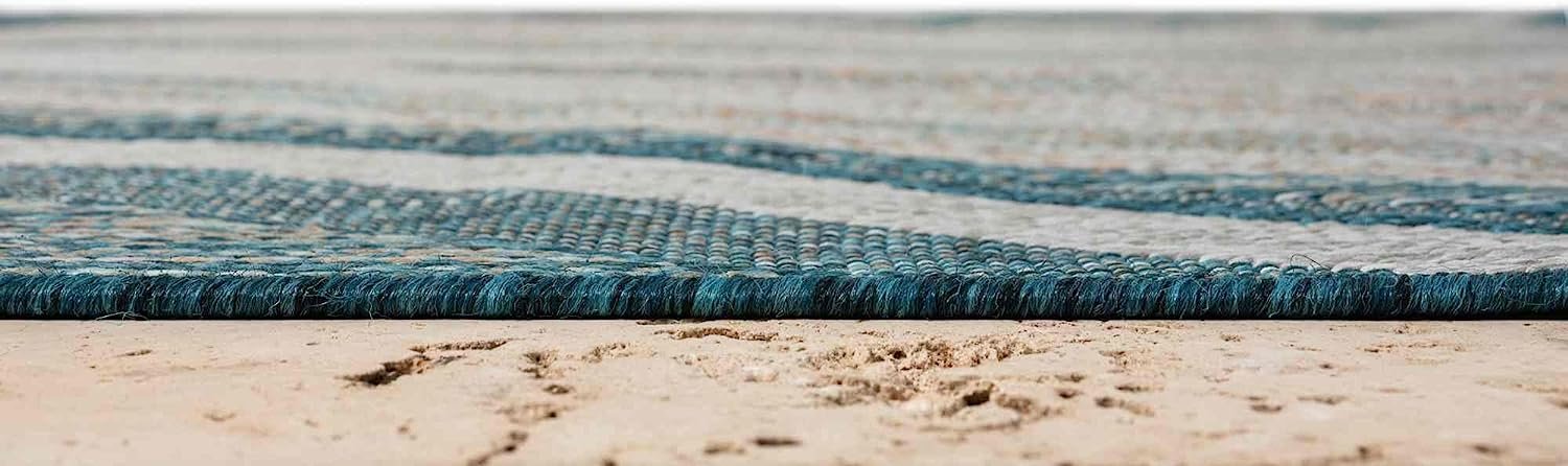 Ocean Pattern Outdoor Rug – Waterproof, Fade-Resistant – 5x7 & 8x10 Sizes