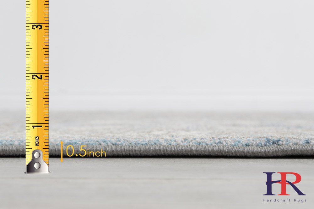 Cream/Gray/Ivory/Beige-Faded, Oriental Distressed – Modern Vintage Design– Abstract, Persian Rug